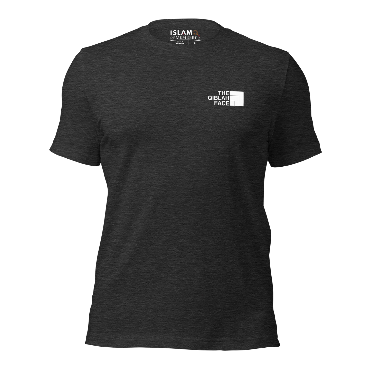 ADULT T-Shirt - THE QIBLAH FACE (Never Stop Praying - Back Logo) - White