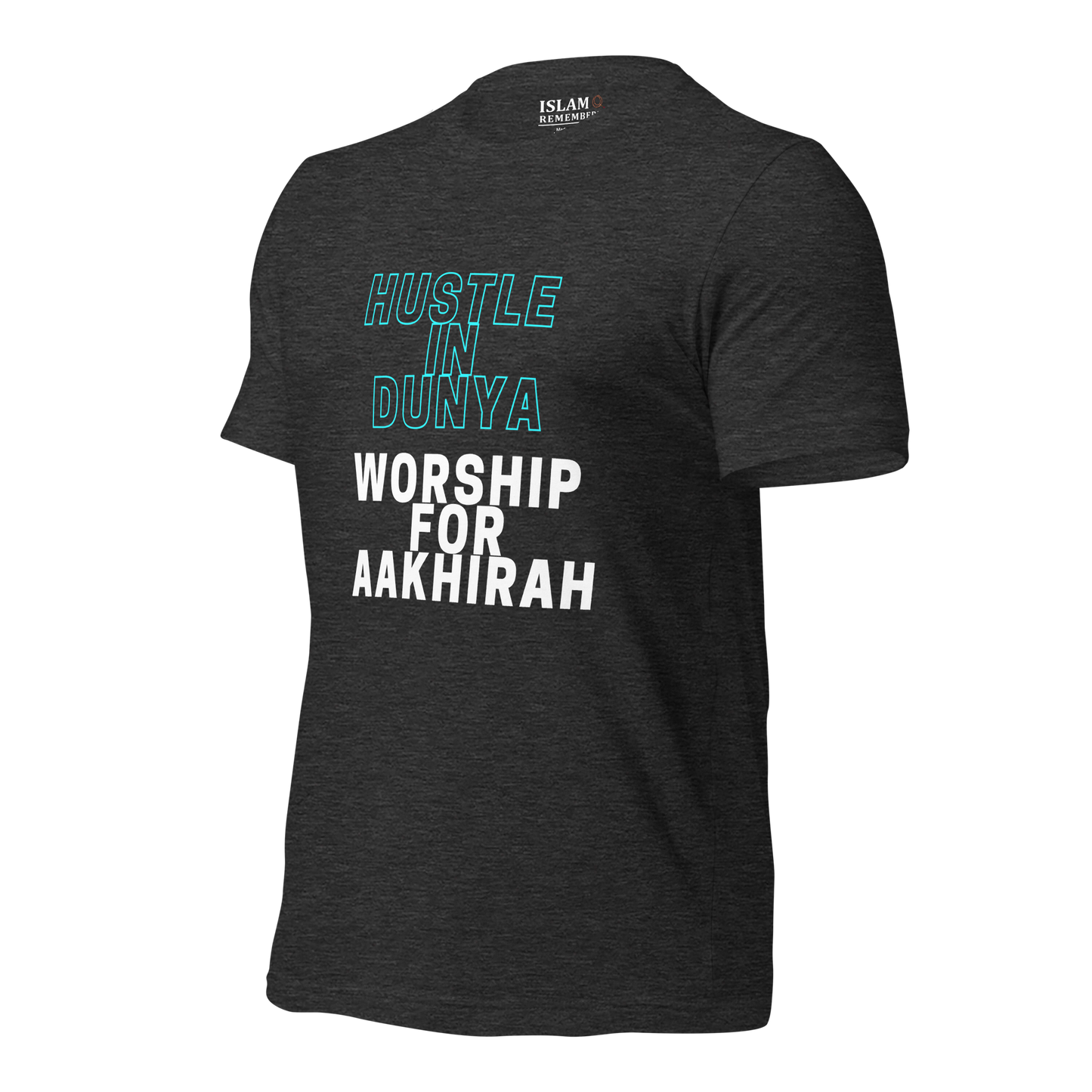 ADULT T-Shirt - HUSTLE & WORSHIP - Blue/White