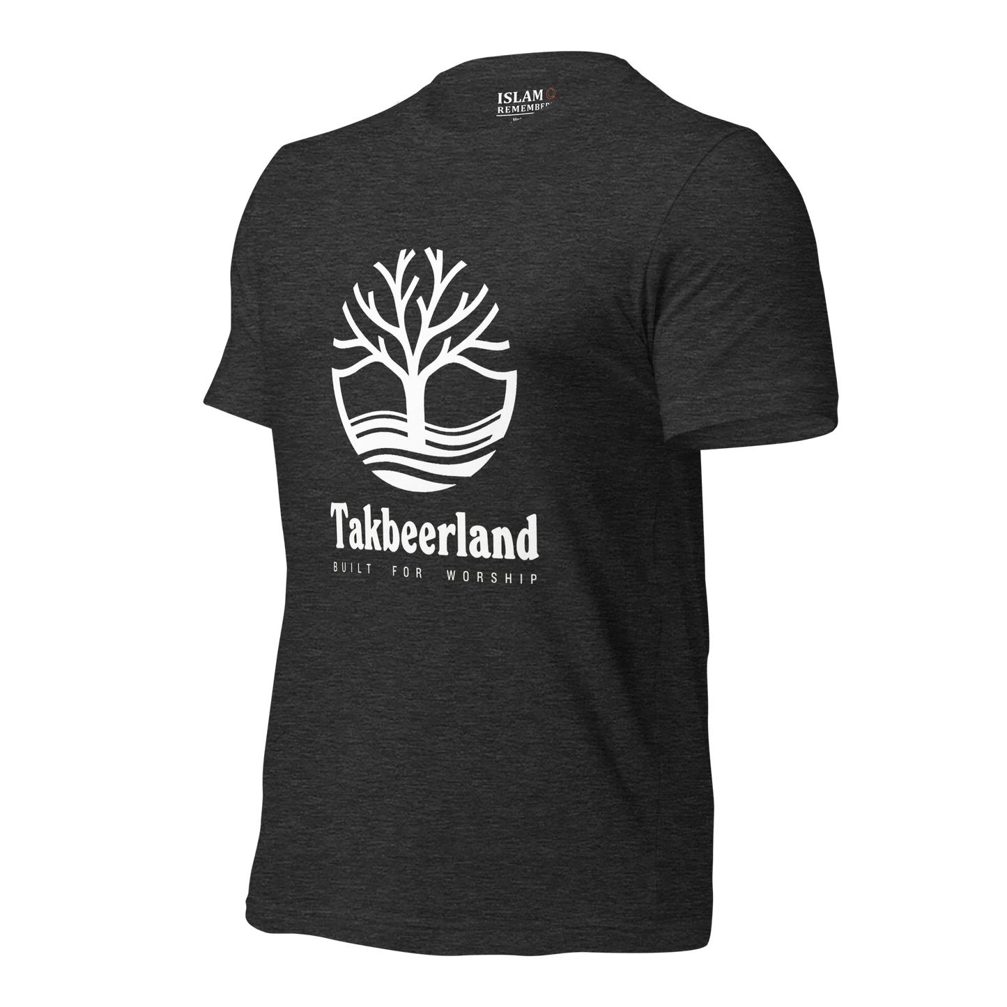 ADULT T-Shirt - TAKBEERLAND FULL LOGO (Centered/Large) - White