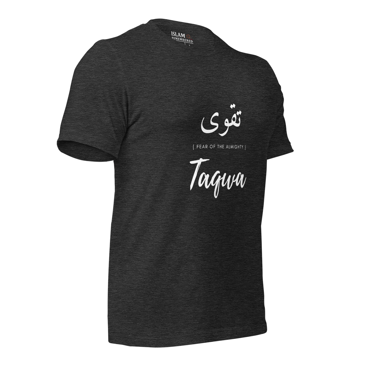 ADULT T-Shirt - TAQWA (FEAR OF THE ALMIGHTY) Arabic/English - White