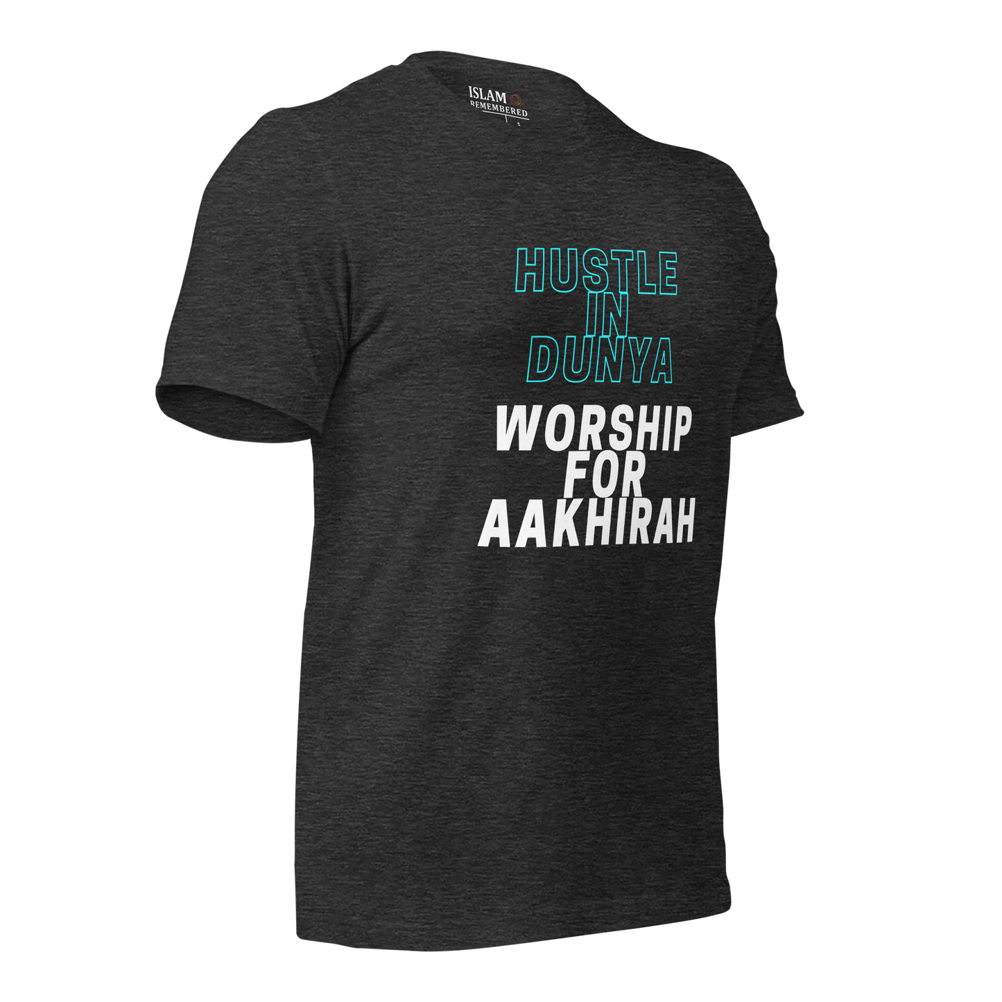 ADULT T-Shirt - HUSTLE & WORSHIP - Blue/White