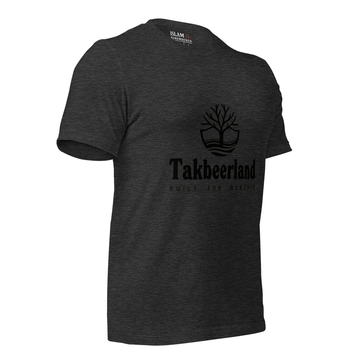 ADULT T-Shirt - TAKBEERLAND FULL LOGO (Centered/Medium) - Black