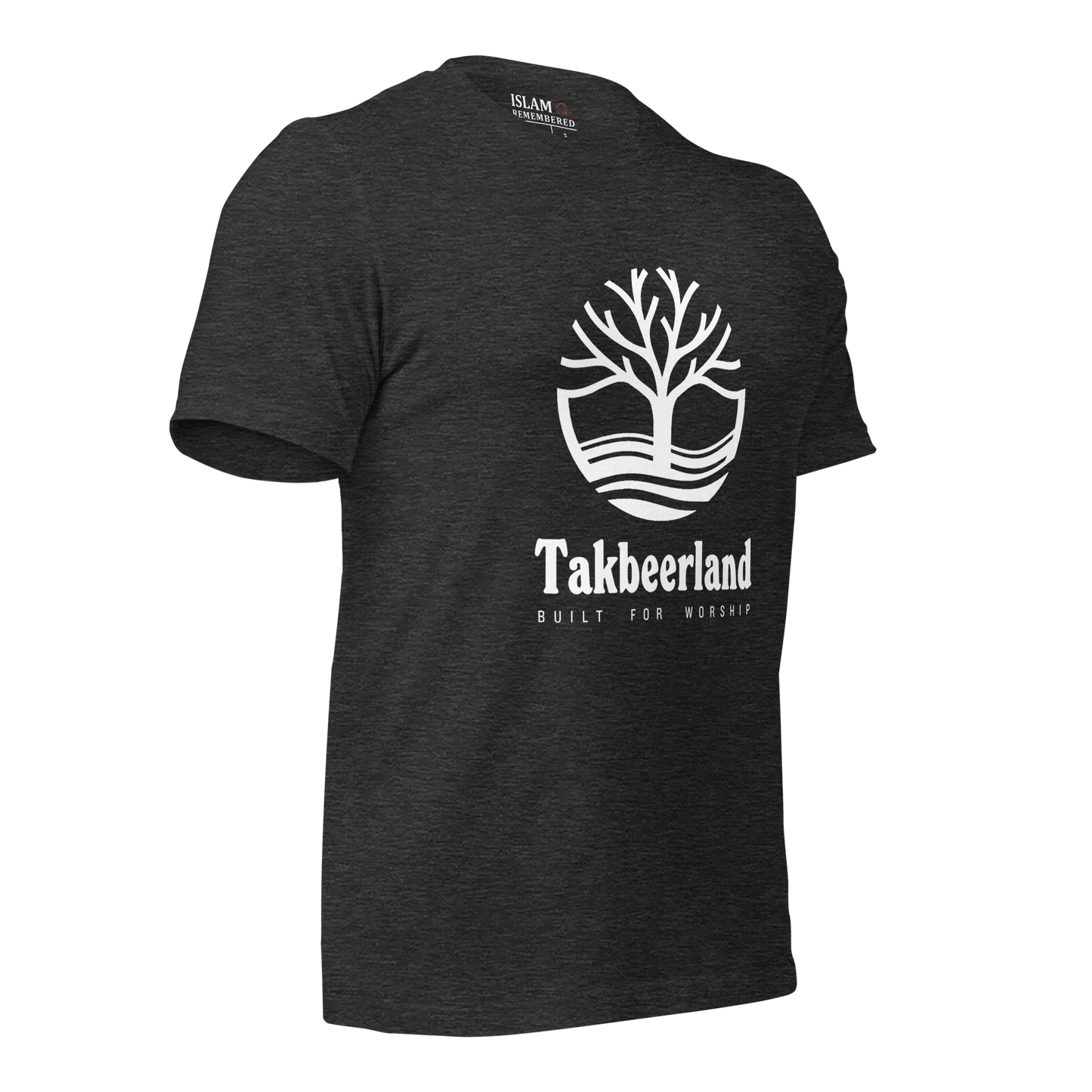 ADULT T-Shirt - TAKBEERLAND FULL LOGO (Centered/Large) - White