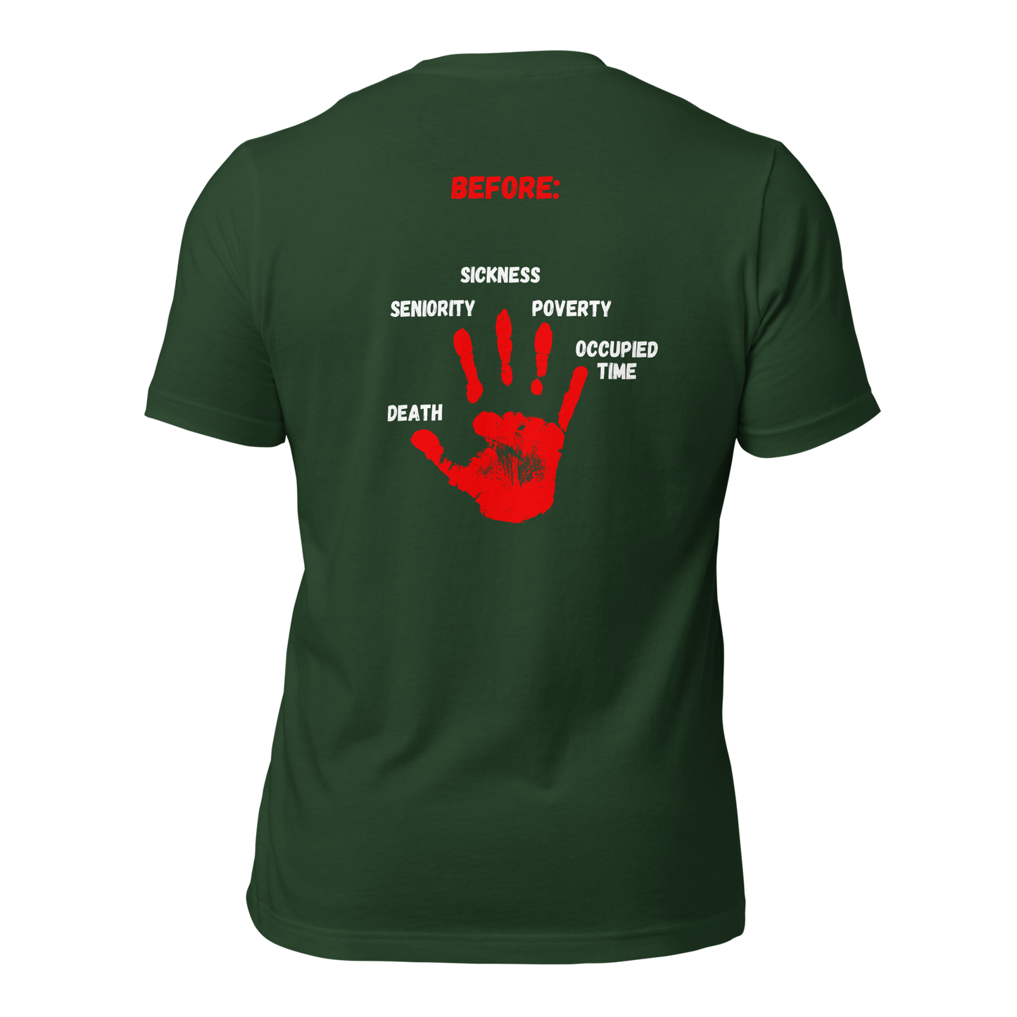 ADULT T-Shirt - ADVANTAGE BEFORE (Front/Back) - Green/White