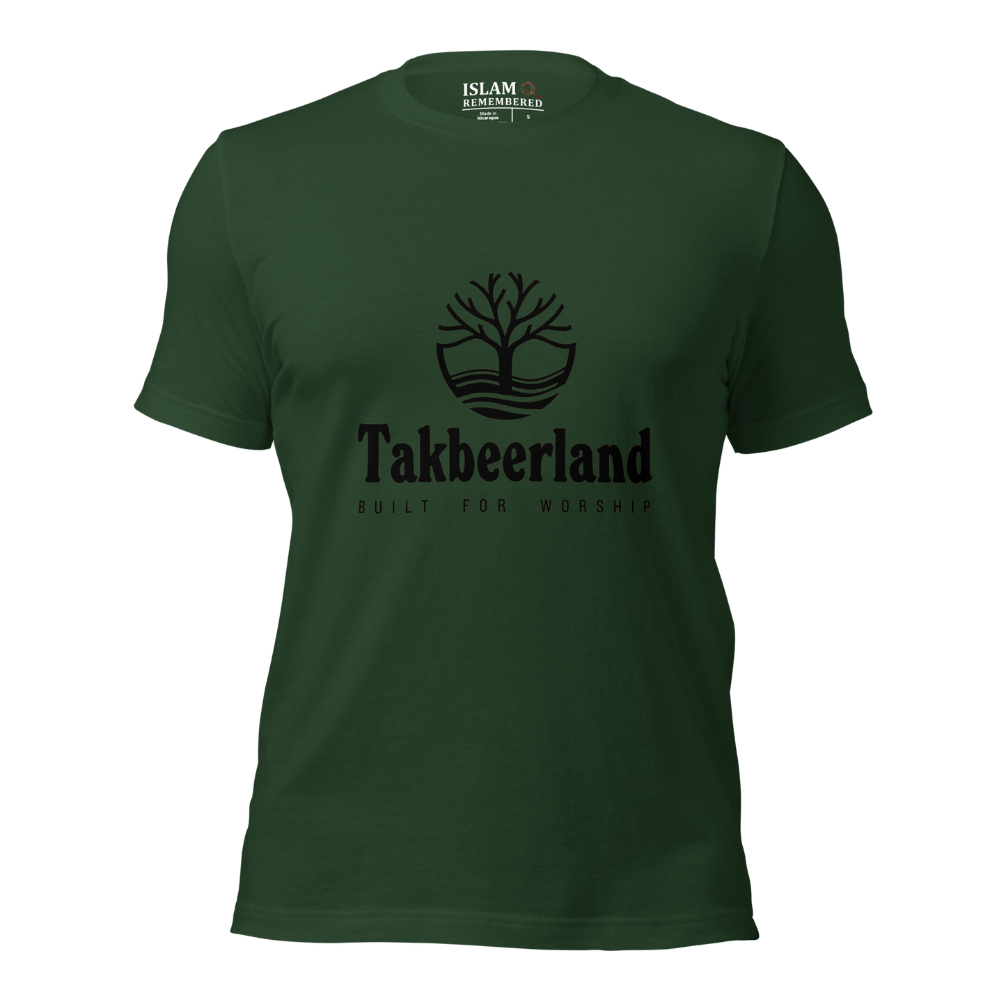 ADULT T-Shirt - TAKBEERLAND FULL LOGO (Centered/Medium) - Black