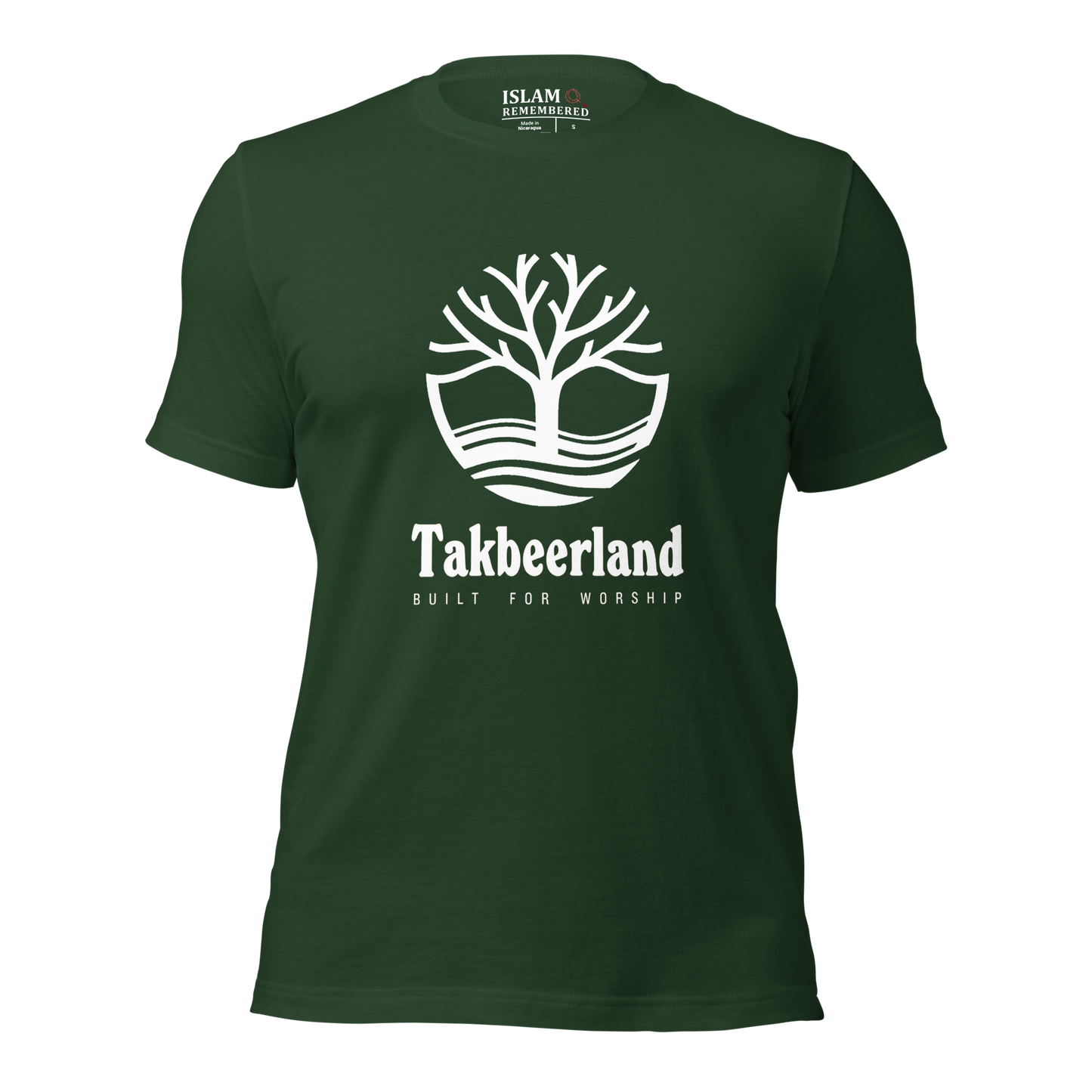 ADULT T-Shirt - TAKBEERLAND FULL LOGO (Centered/Large) - White