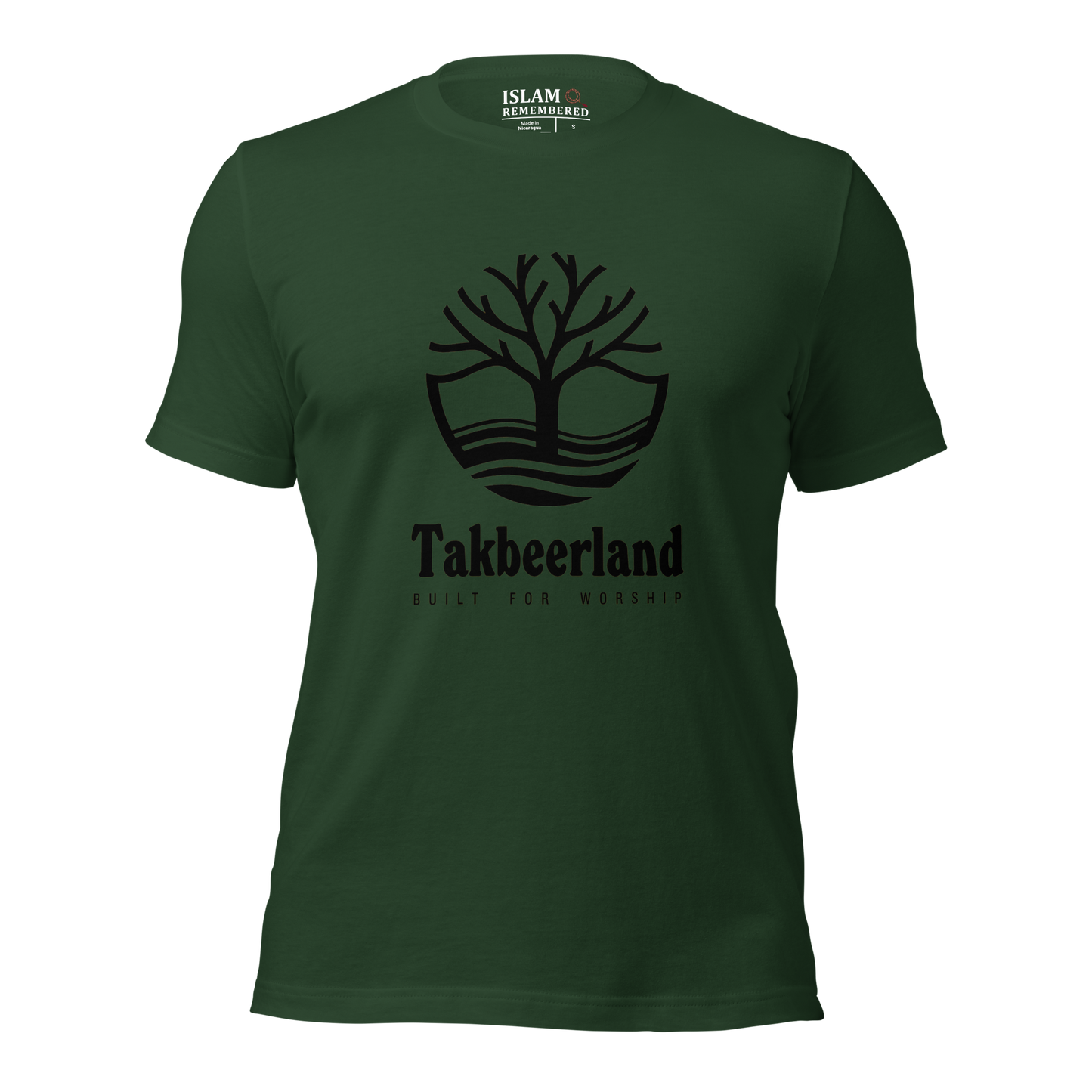 ADULT T-Shirt - TAKBEERLAND FULL LOGO (Centered/Large) - Black