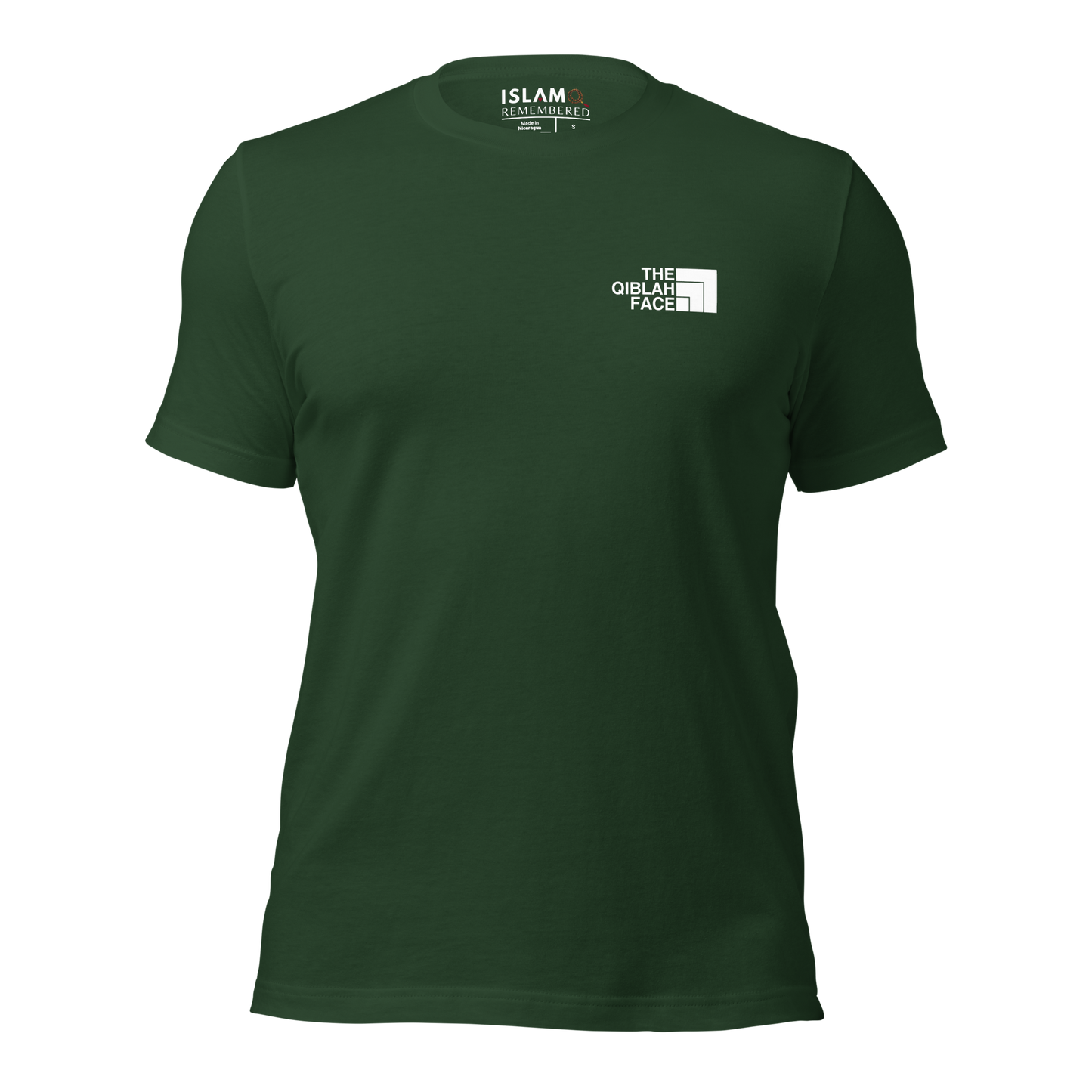 ADULT T-Shirt - THE QIBLAH FACE (Never Stop Praying - Back Logo) - White