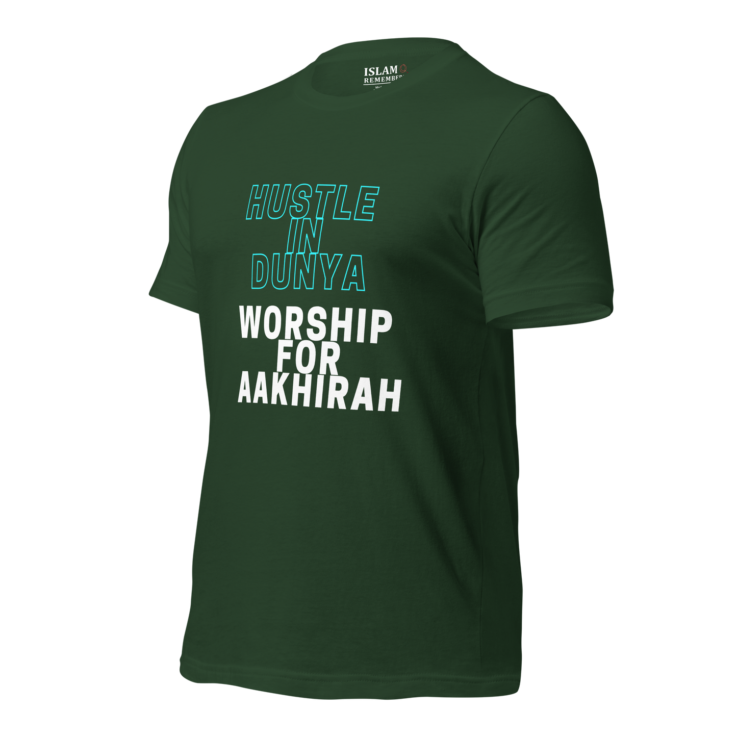 ADULT T-Shirt - HUSTLE & WORSHIP - Blue/White