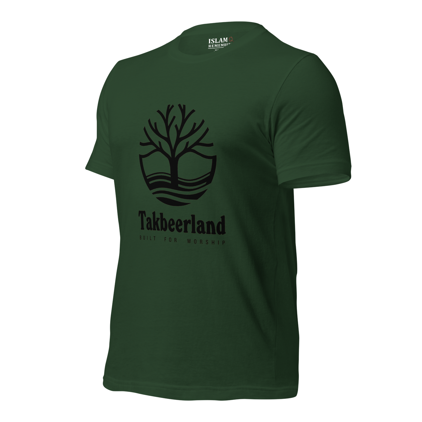 ADULT T-Shirt - TAKBEERLAND FULL LOGO (Centered/Large) - Black