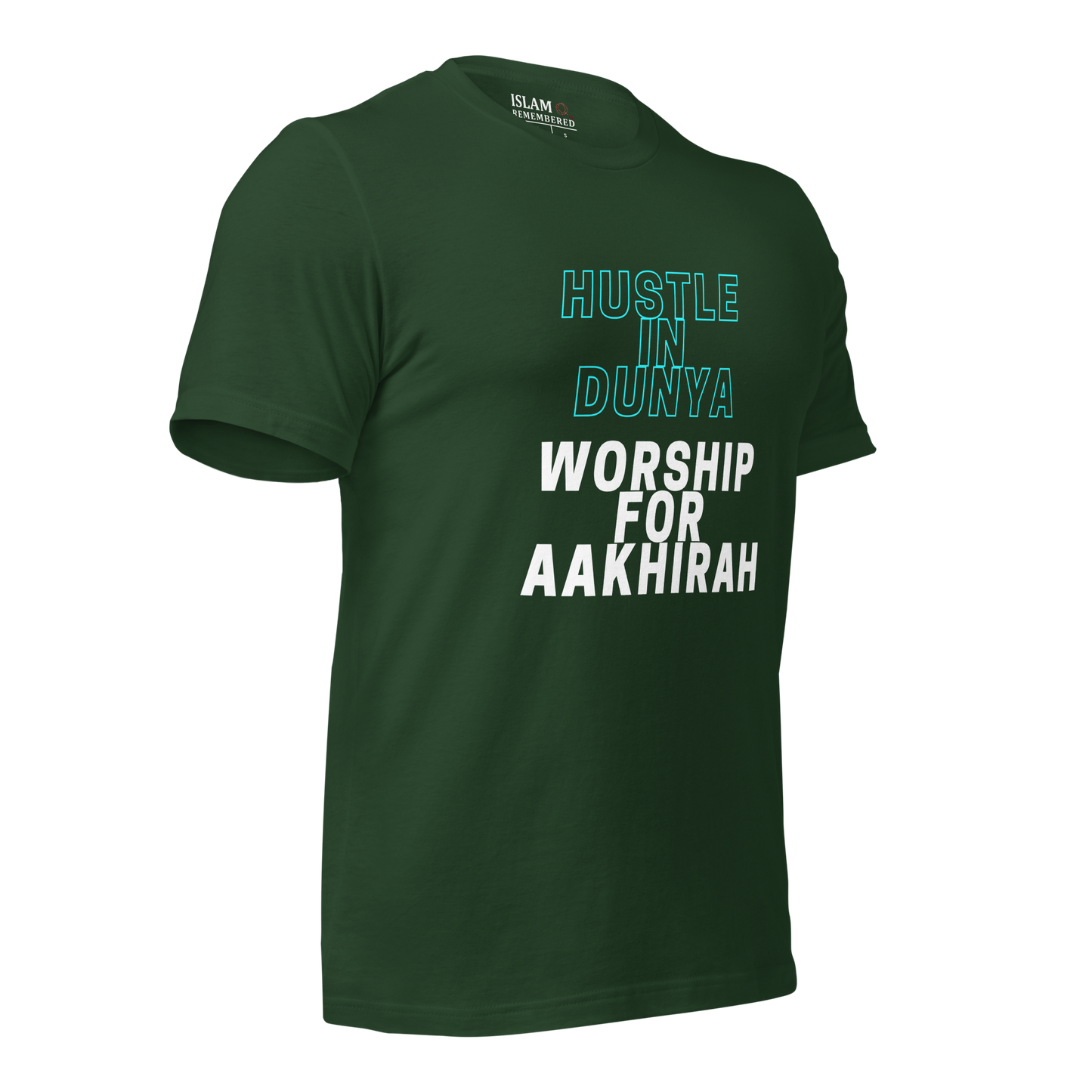ADULT T-Shirt - HUSTLE & WORSHIP - Blue/White