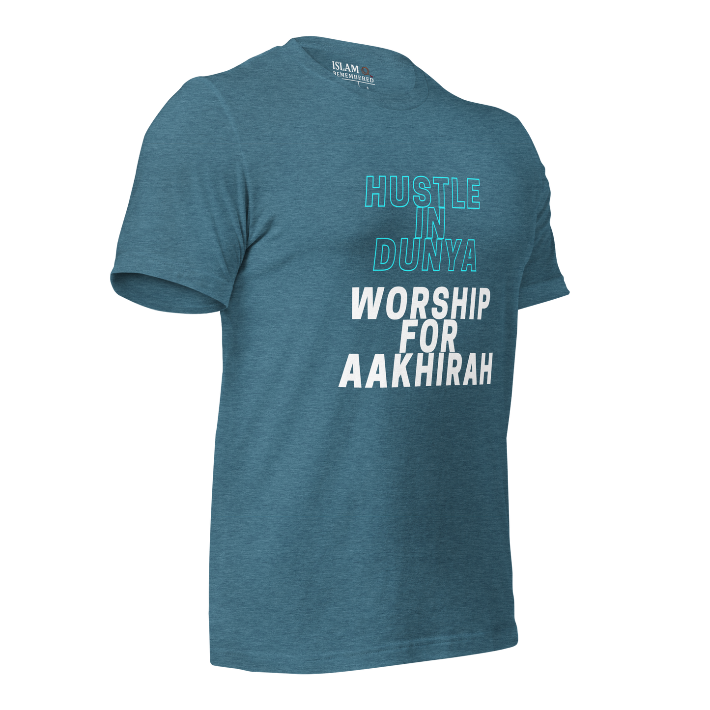 ADULT T-Shirt - HUSTLE & WORSHIP - Blue/White