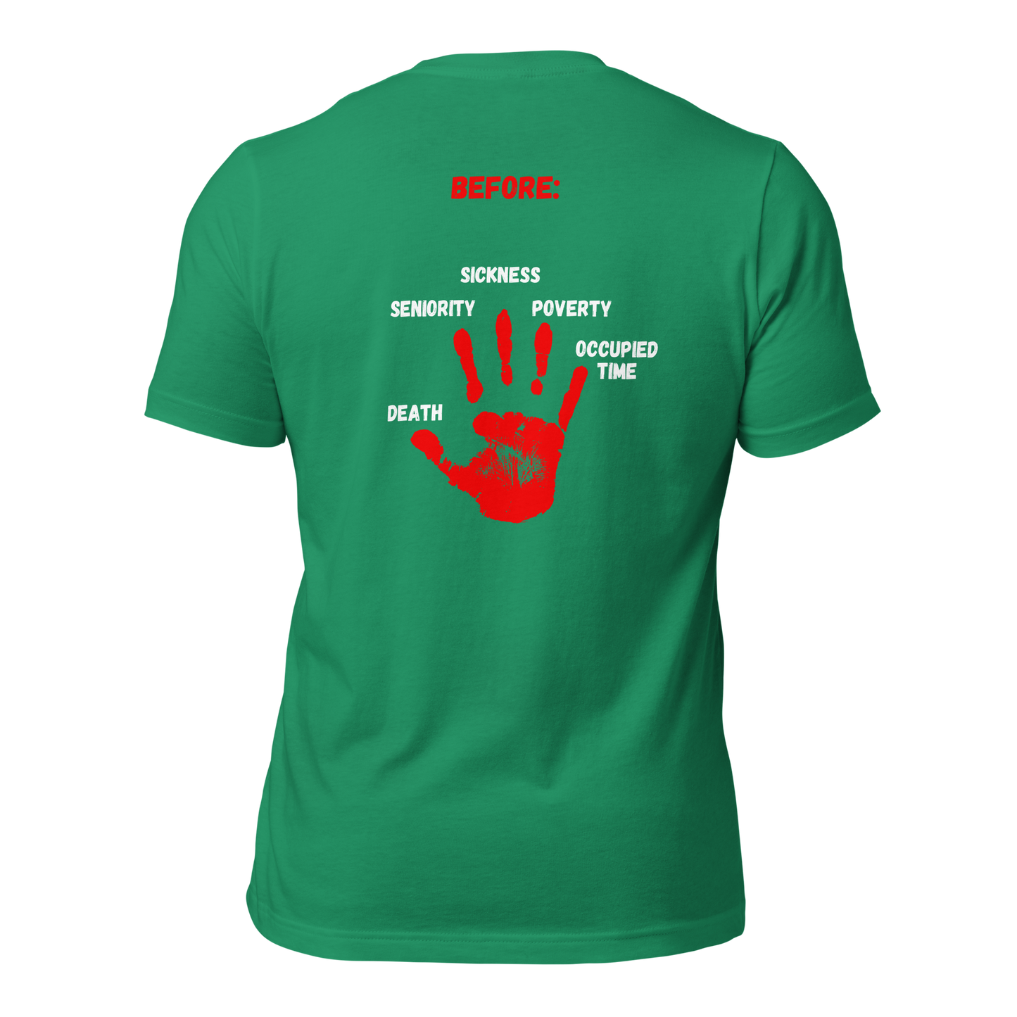 ADULT T-Shirt - ADVANTAGE BEFORE (Front/Back) - Green/White