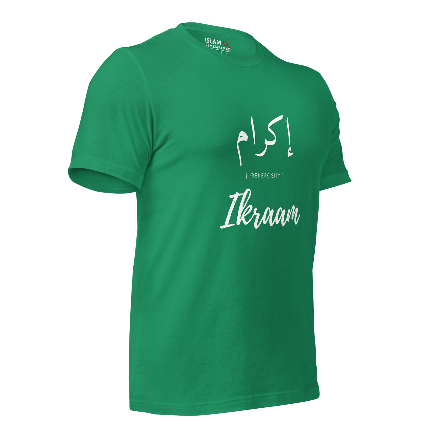 ADULT T-Shirt - IKRAAM (GENEROSITY) Arabic/English - White