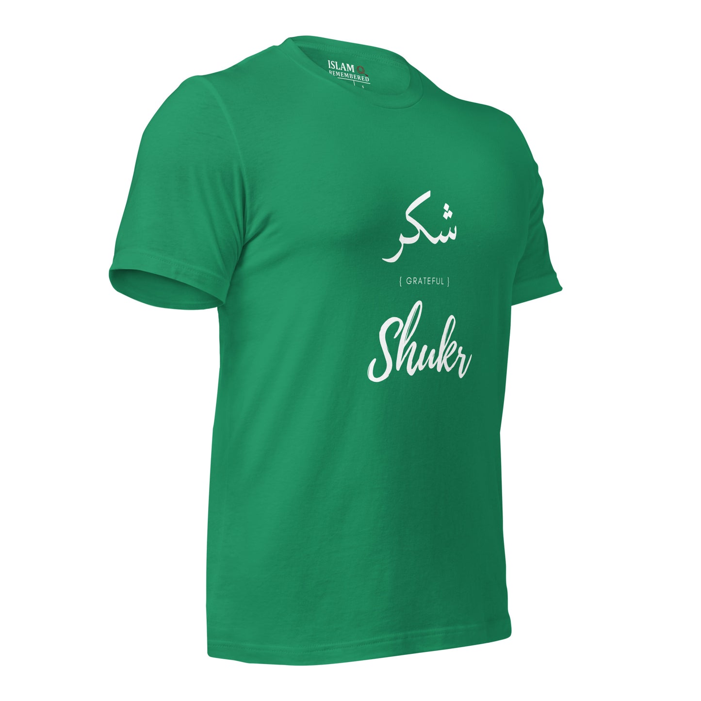 ADULT T-Shirt - SHUKR (GRATEFUL) Arabic/English - White