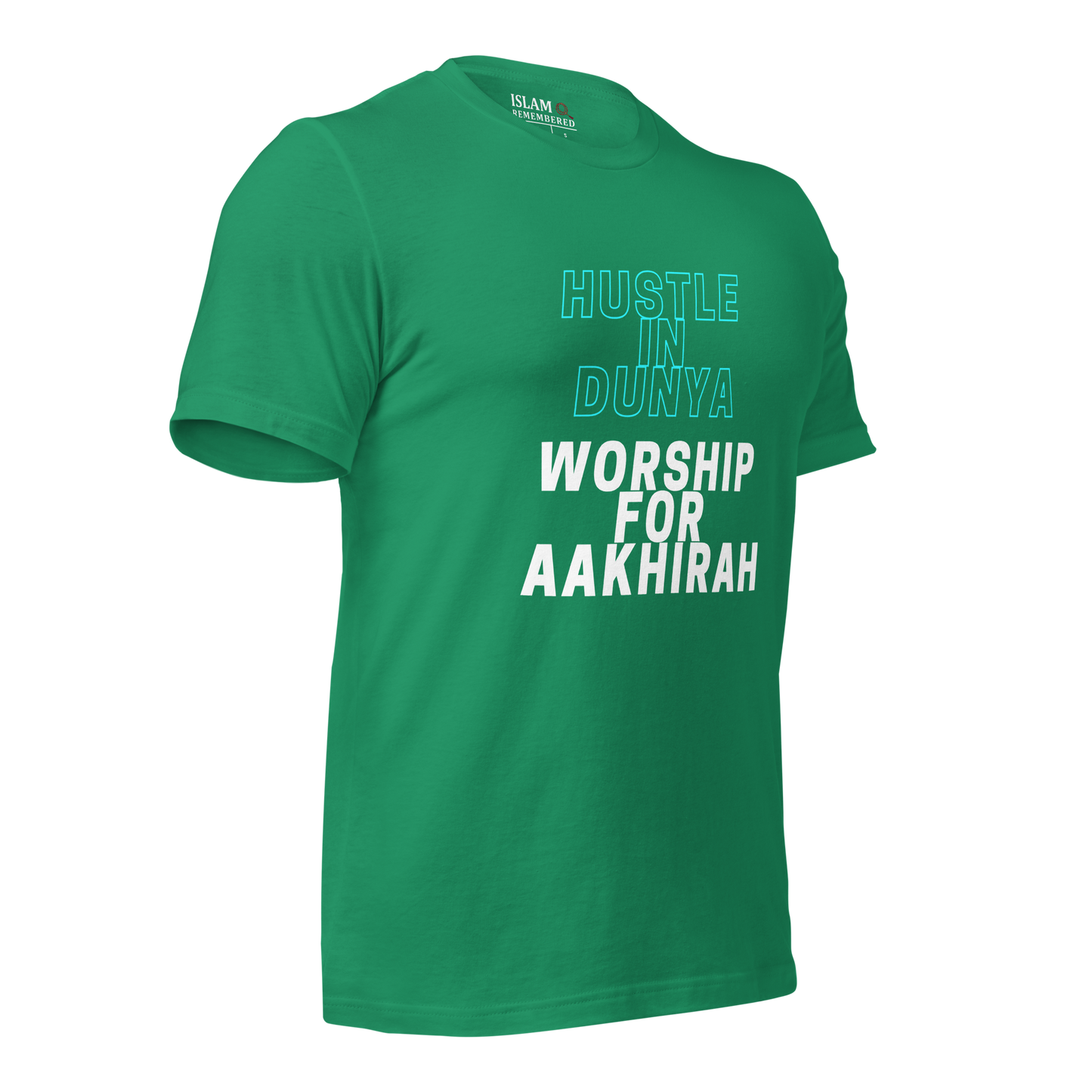 ADULT T-Shirt - HUSTLE & WORSHIP - Blue/White