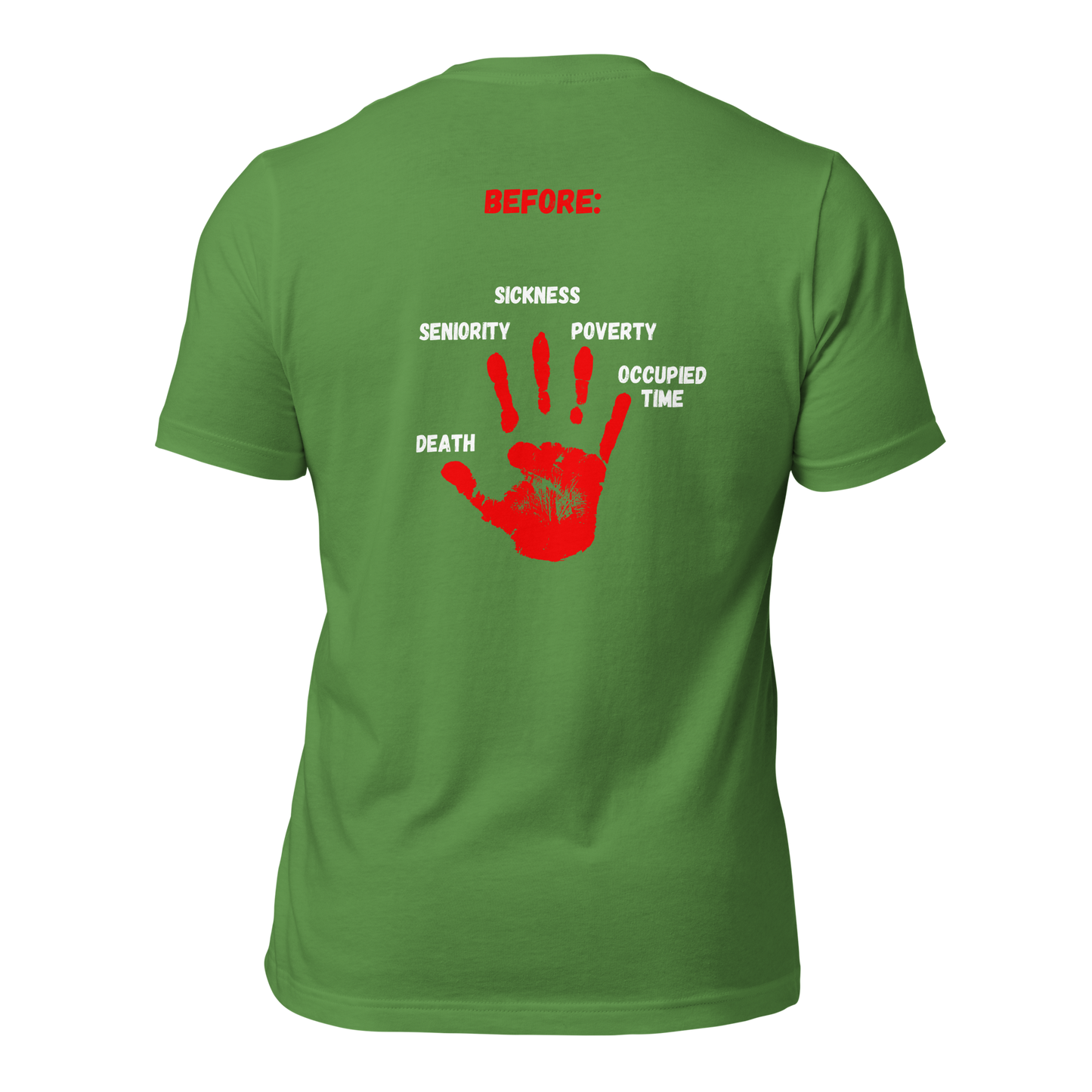 ADULT T-Shirt - ADVANTAGE BEFORE (Front/Back) - Green/White