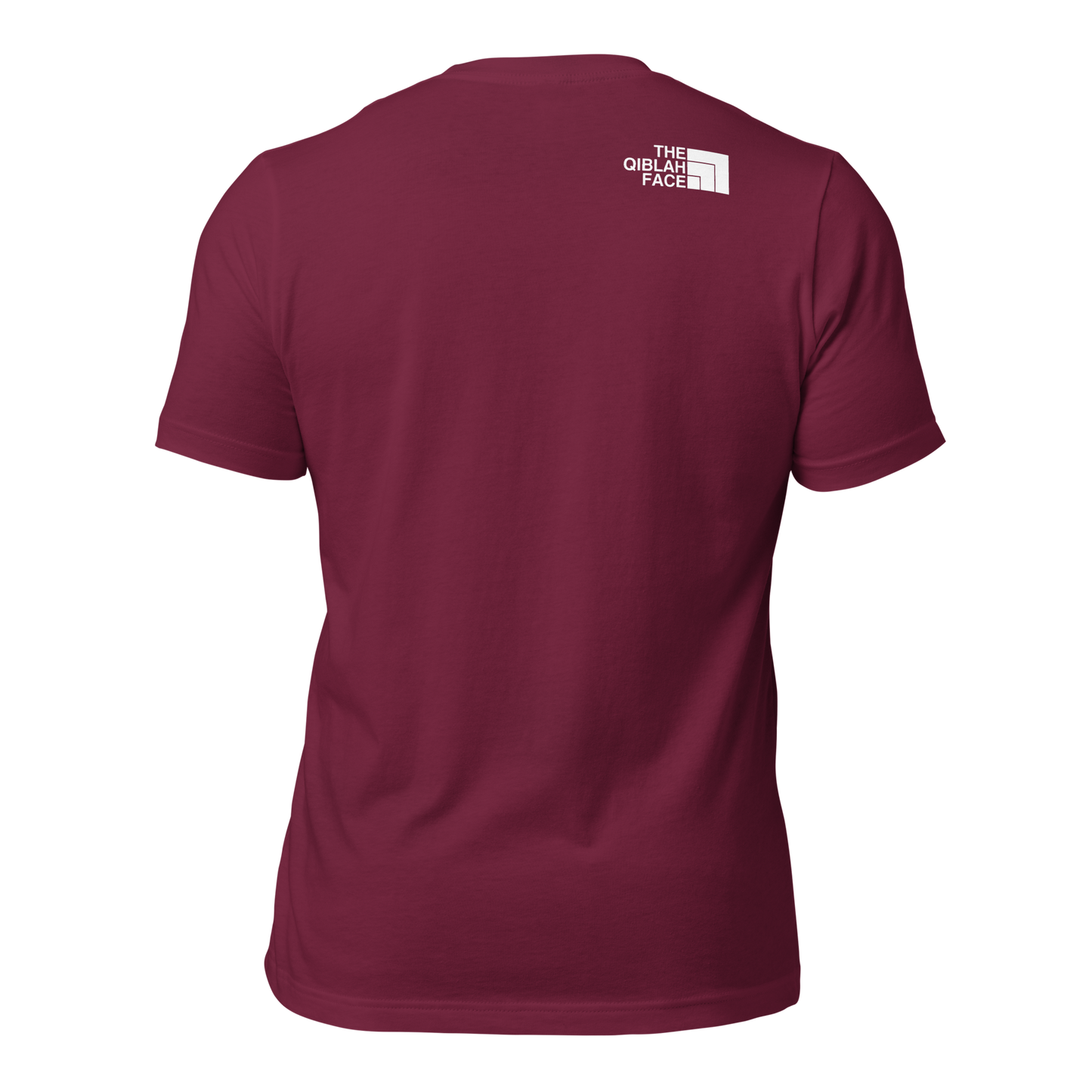 ADULT T-Shirt - THE QIBLAH FACE (Small Logo Front/Back) - White