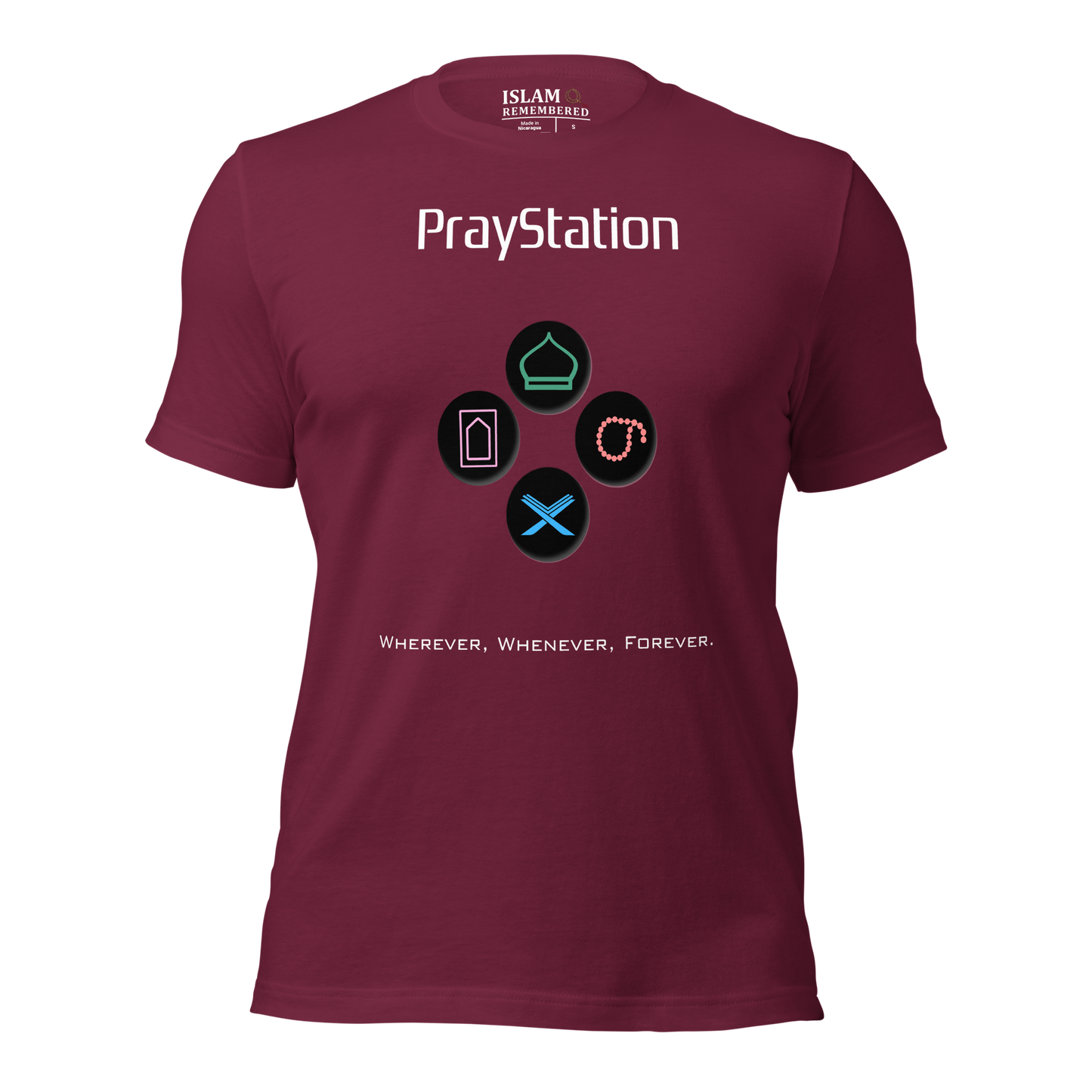 ADULT T-Shirt - PRAYSTATION (Medium/Front/Back) - White