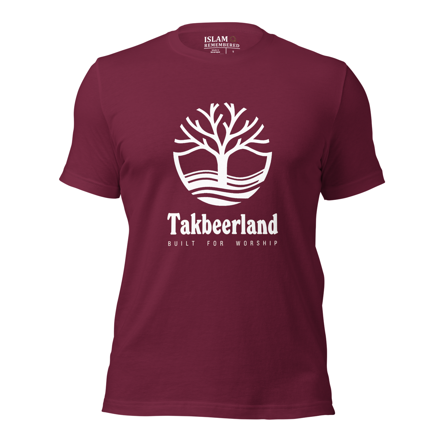 ADULT T-Shirt - TAKBEERLAND FULL LOGO (Centered/Large) - White