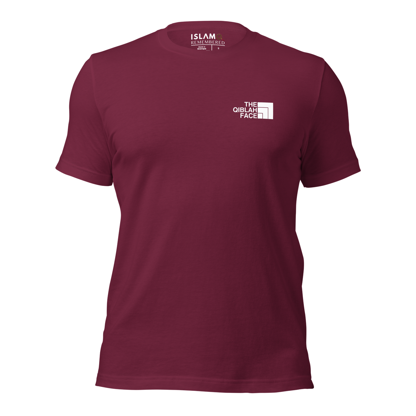 ADULT T-Shirt - THE QIBLAH FACE (Never Stop Praying - Back Logo) - White