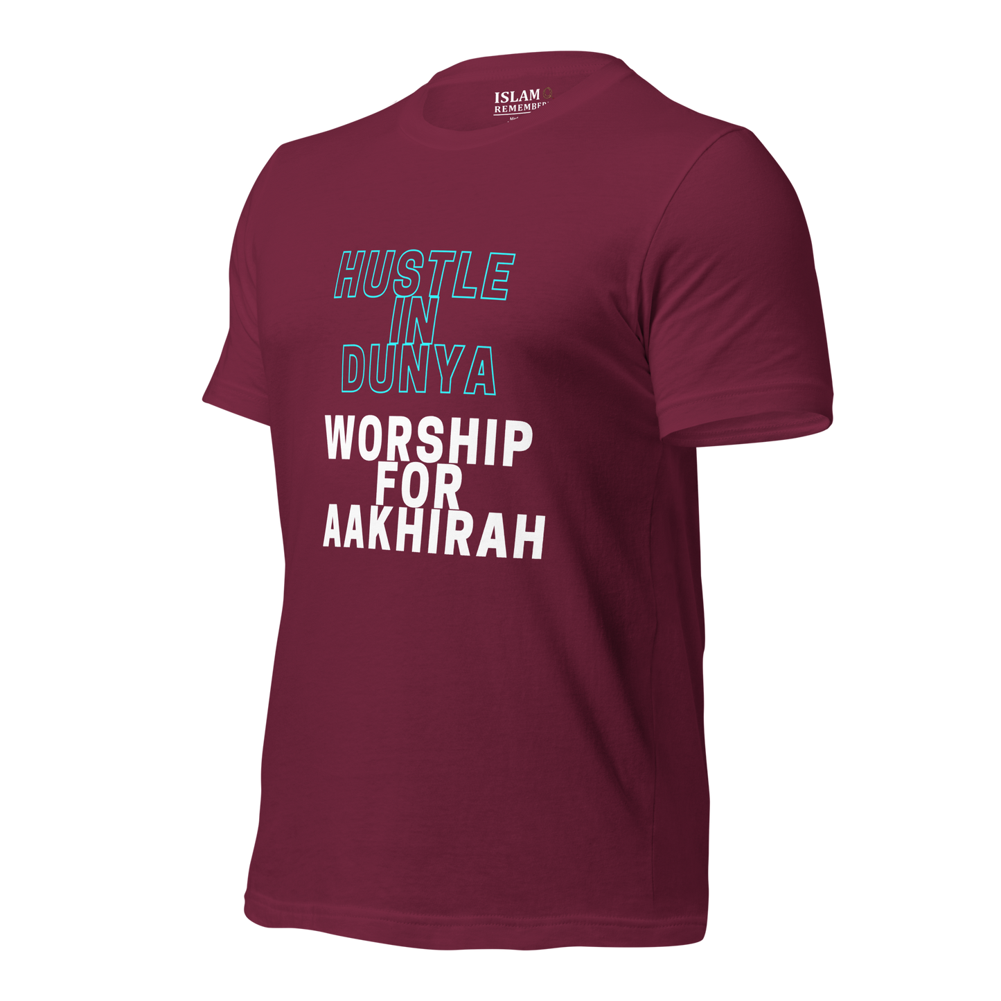 ADULT T-Shirt - HUSTLE & WORSHIP - Blue/White