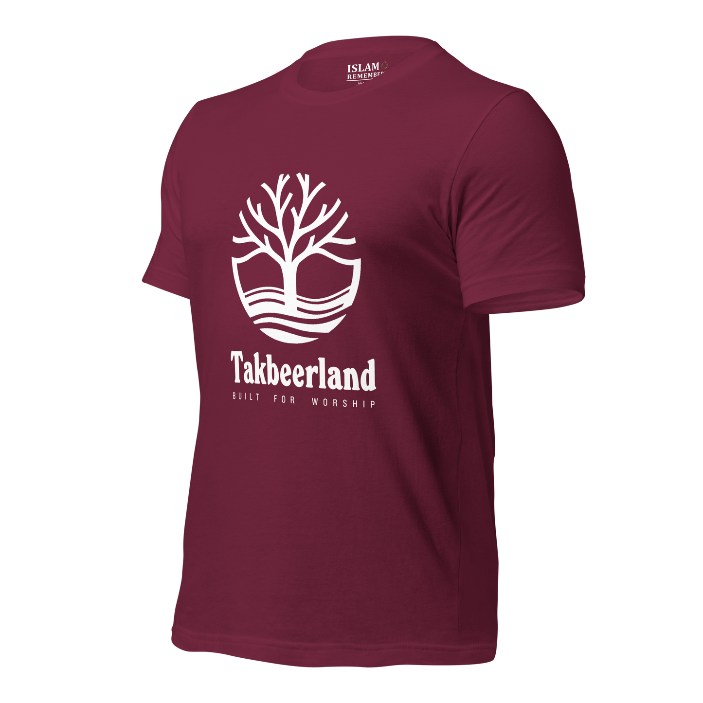 ADULT T-Shirt - TAKBEERLAND FULL LOGO (Centered/Large) - White