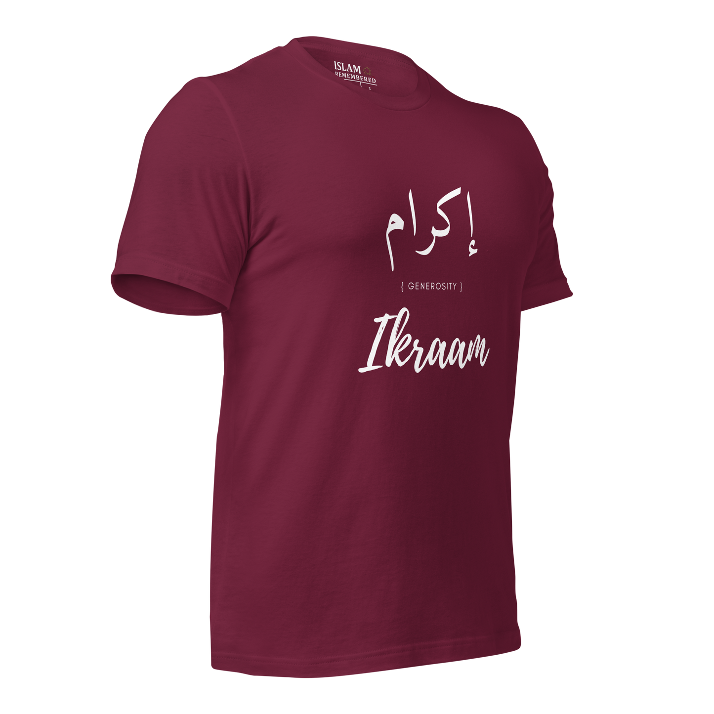 ADULT T-Shirt - IKRAAM (GENEROSITY) Arabic/English - White