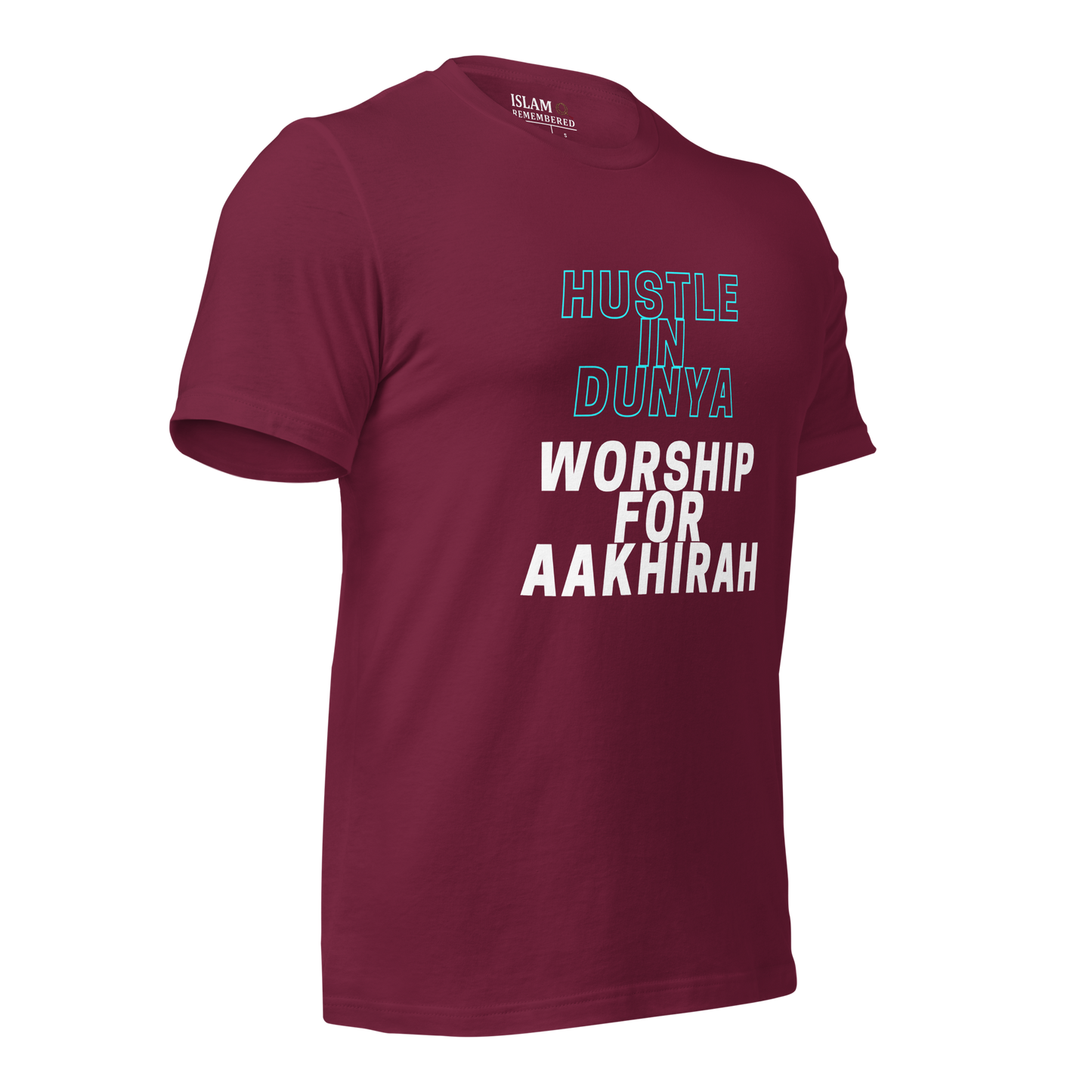 ADULT T-Shirt - HUSTLE & WORSHIP - Blue/White