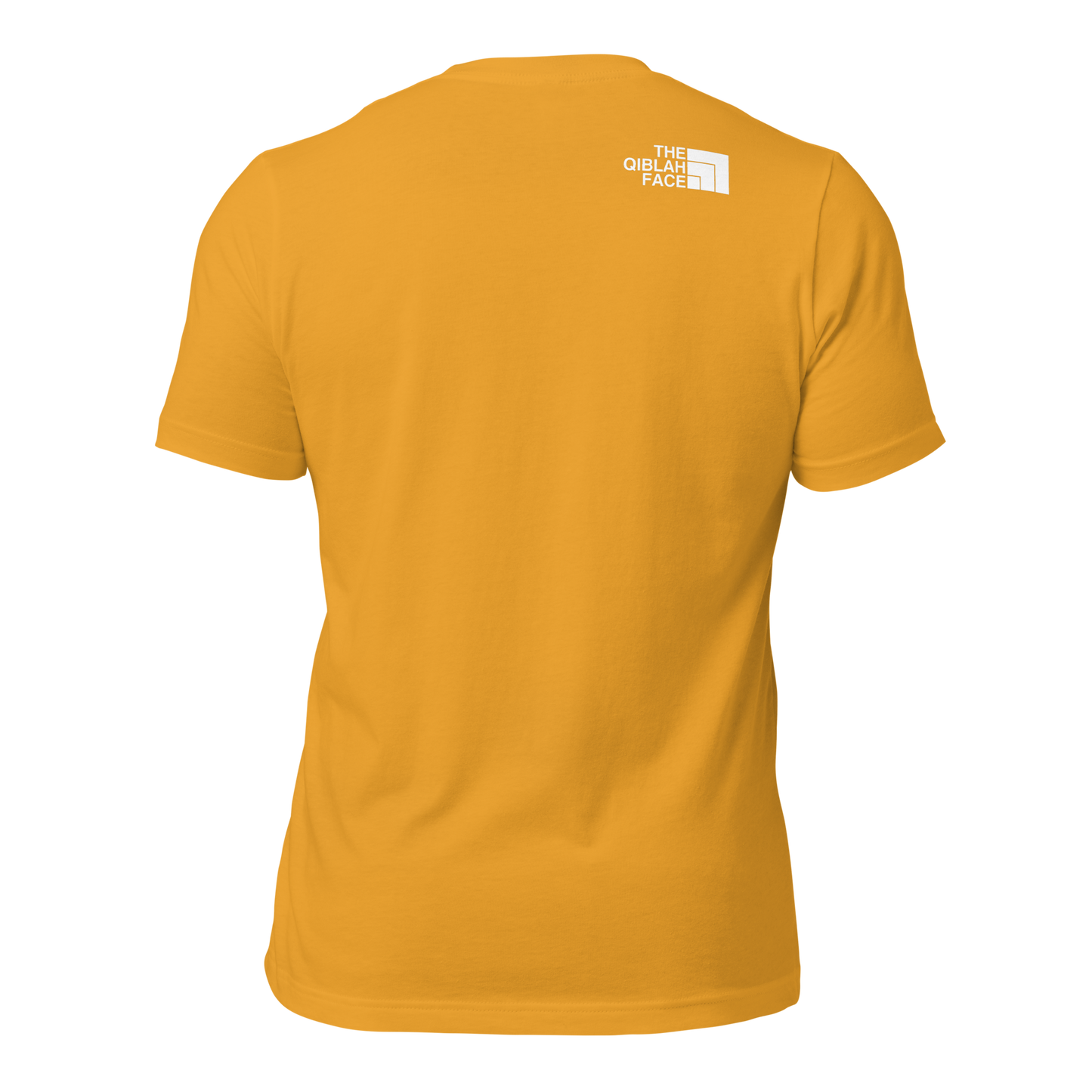 ADULT T-Shirt - THE QIBLAH FACE (Small Logo Front/Back) - White