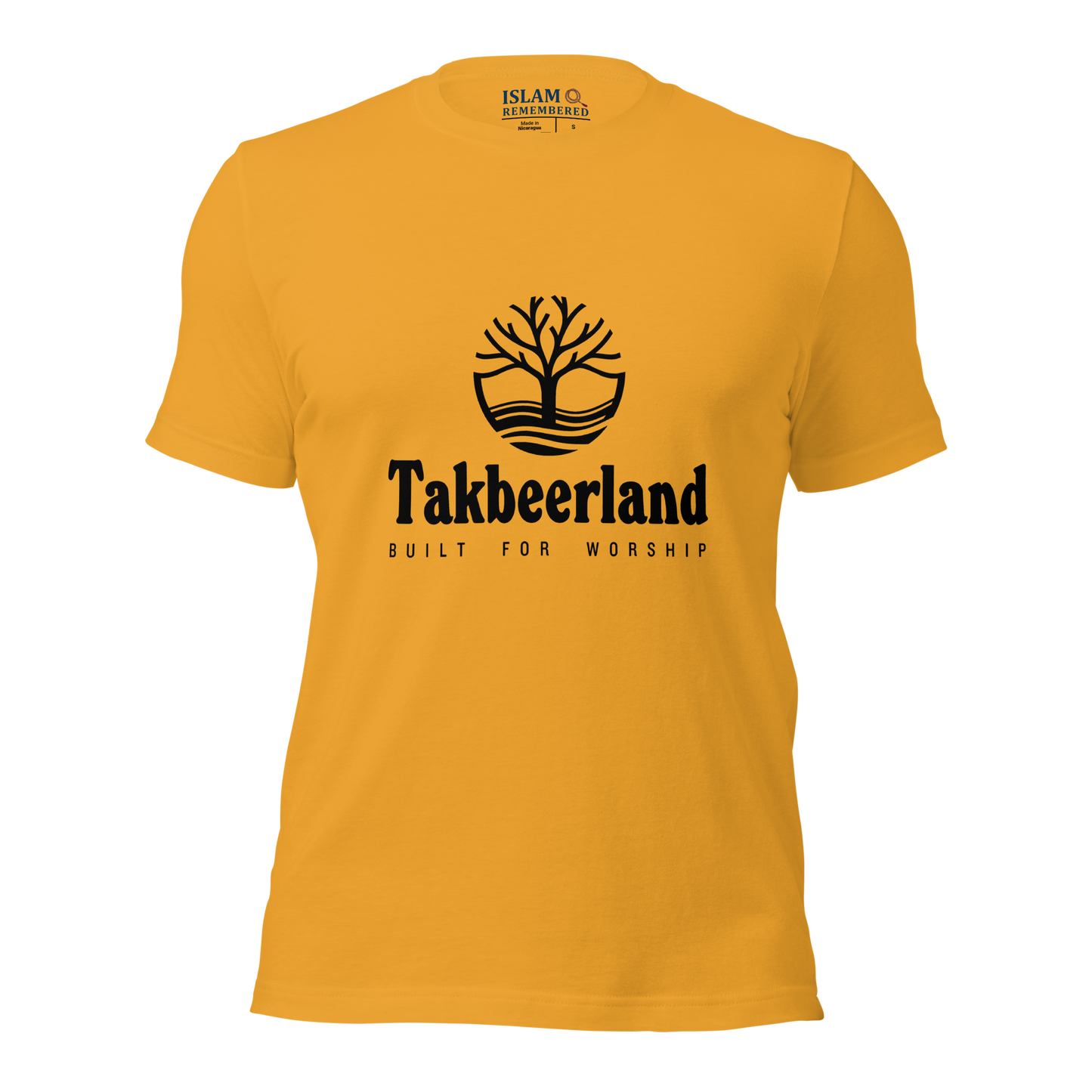ADULT T-Shirt - TAKBEERLAND FULL LOGO (Centered/Medium) - Black