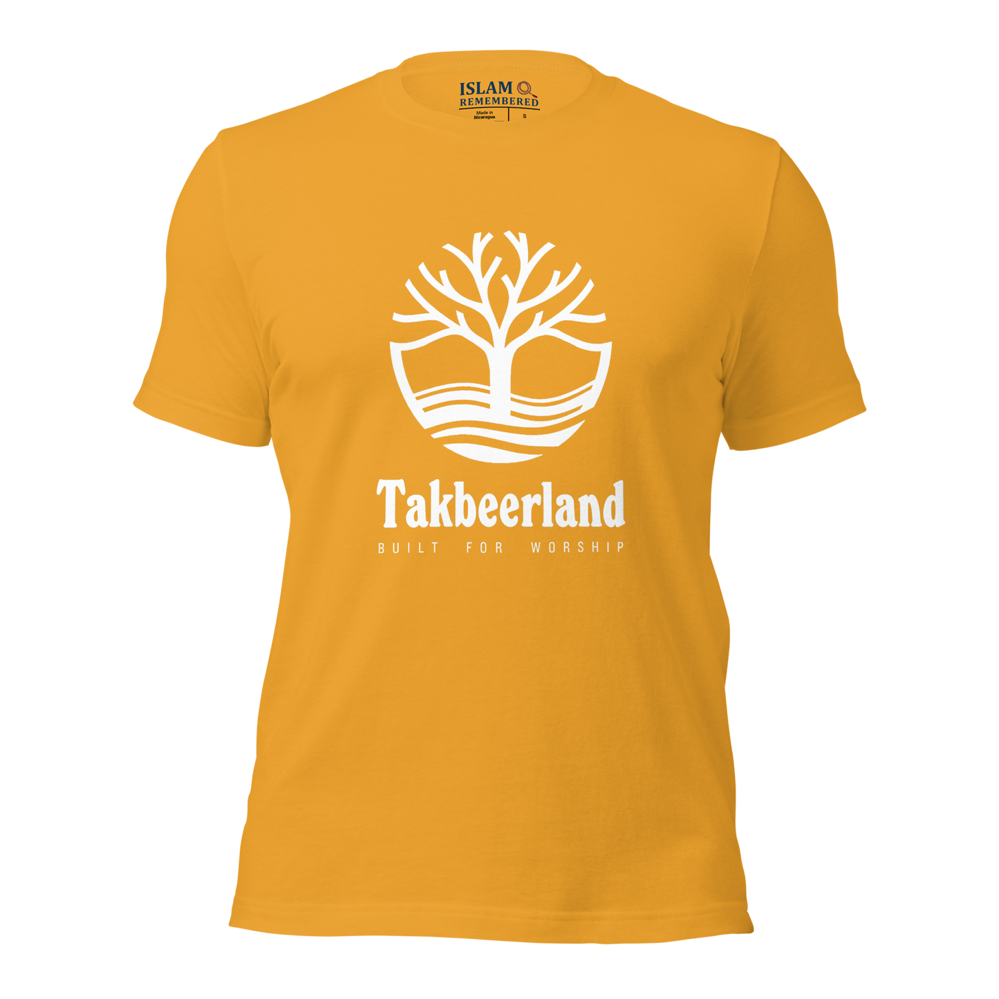 ADULT T-Shirt - TAKBEERLAND FULL LOGO (Centered/Large) - White