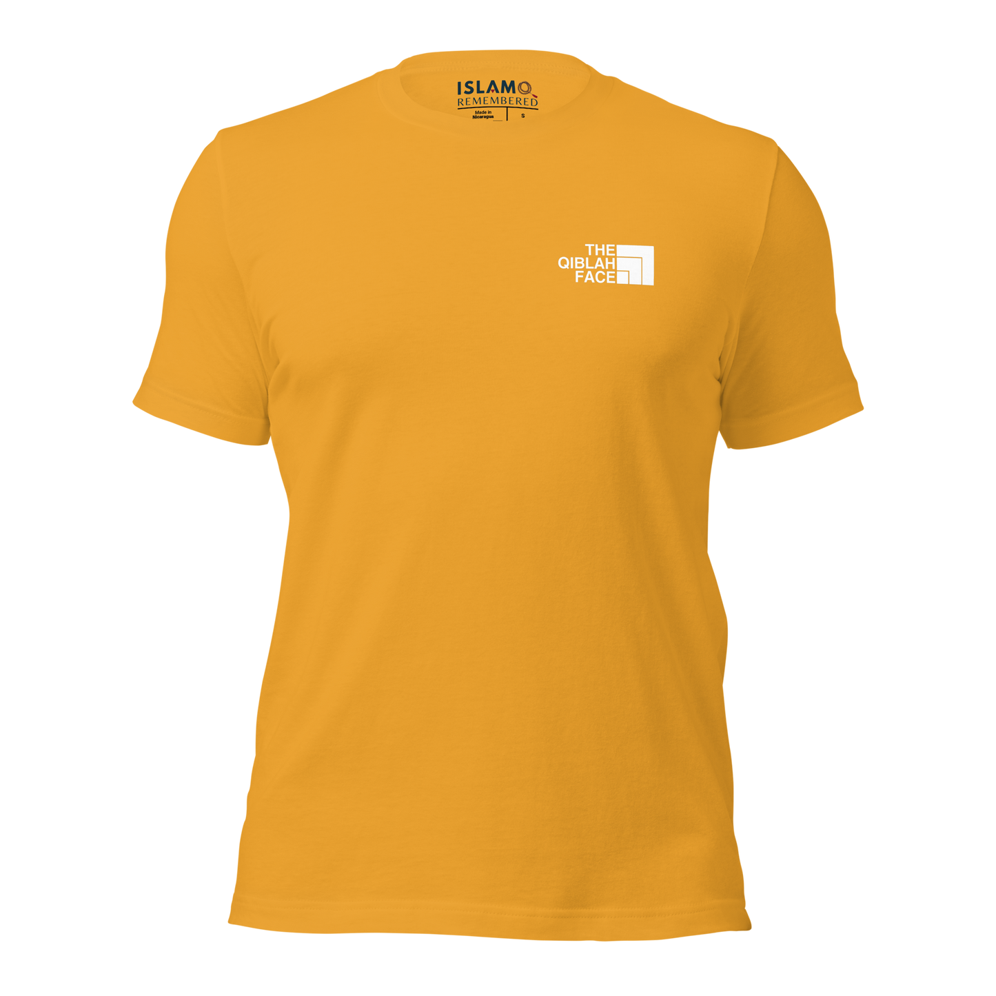 ADULT T-Shirt - THE QIBLAH FACE (Never Stop Praying - Back Logo) - White