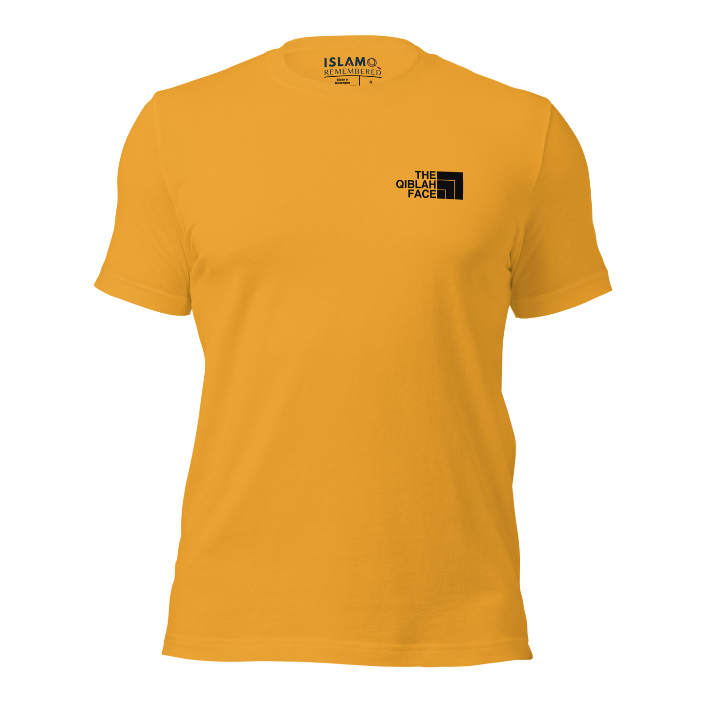 ADULT T-Shirt - THE QIBLAH FACE (Never Stop Praying - Back Logo) - Black