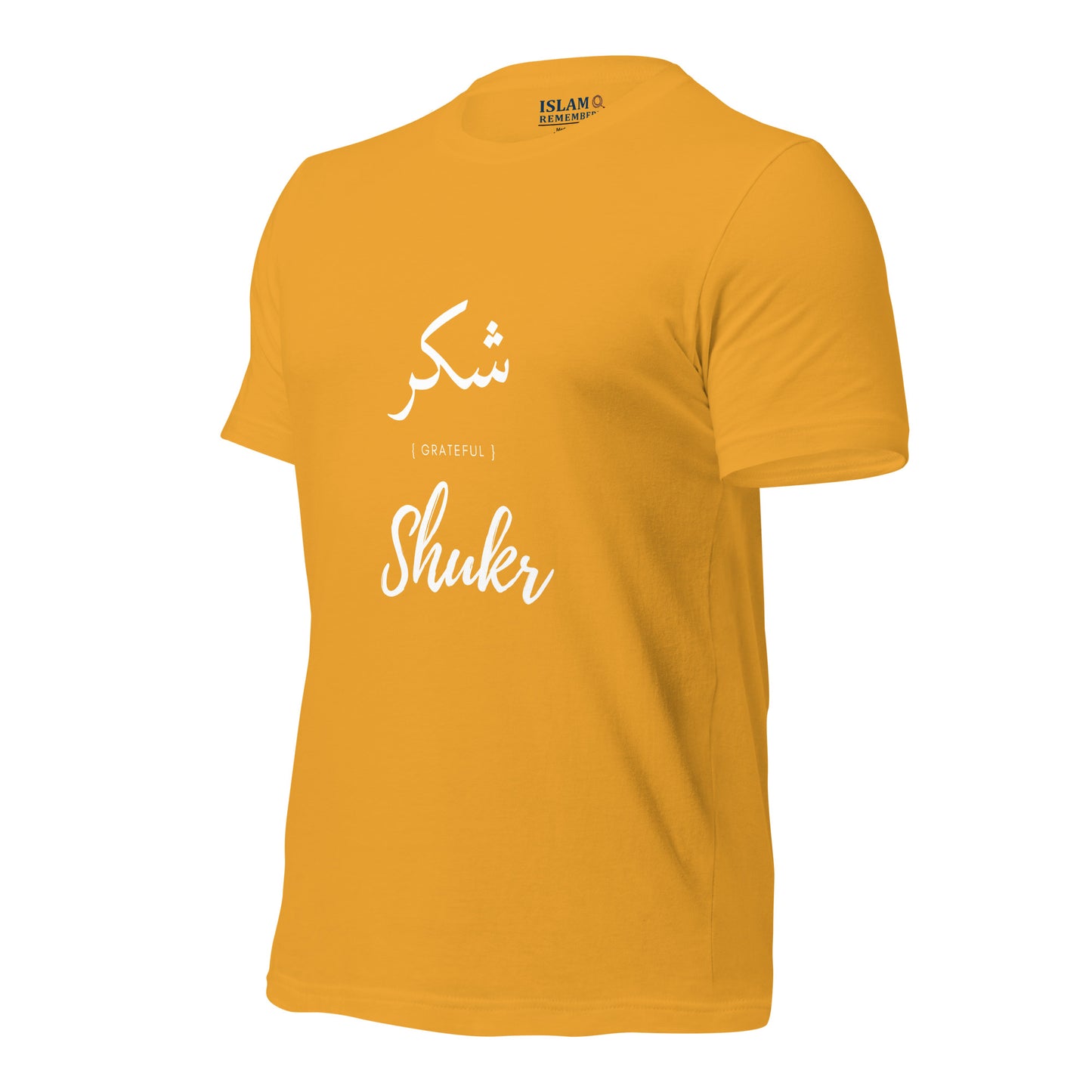 ADULT T-Shirt - SHUKR (GRATEFUL) Arabic/English - White