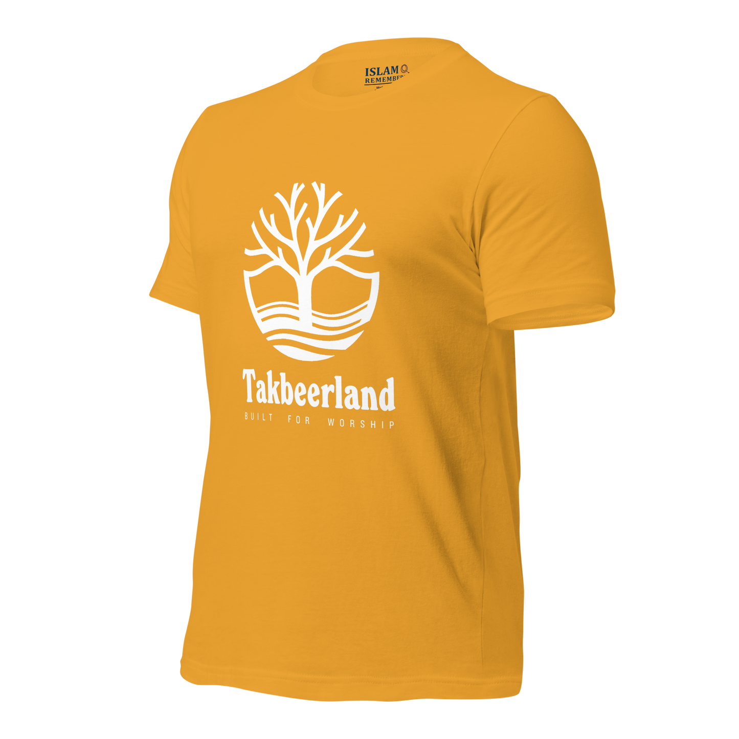 ADULT T-Shirt - TAKBEERLAND FULL LOGO (Centered/Large) - White