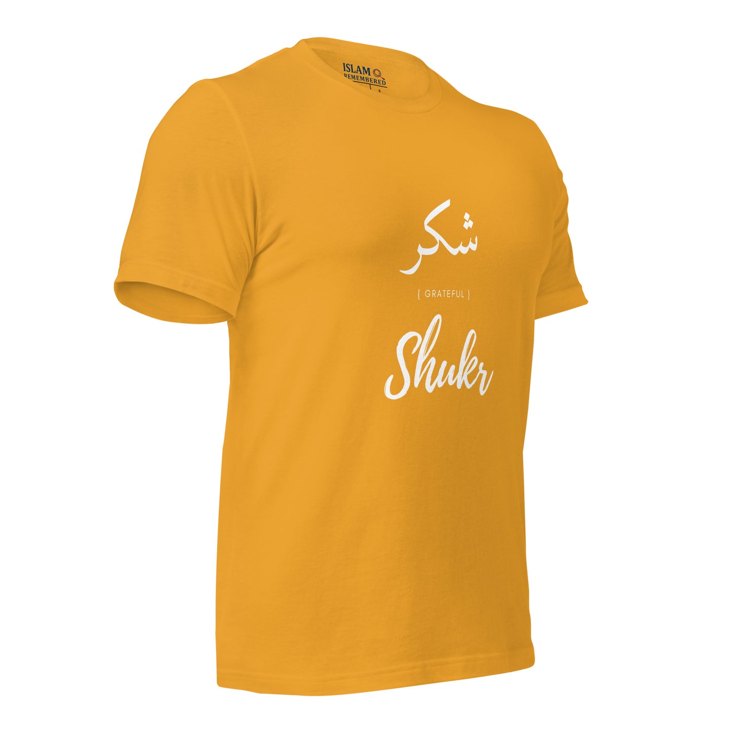 ADULT T-Shirt - SHUKR (GRATEFUL) Arabic/English - White