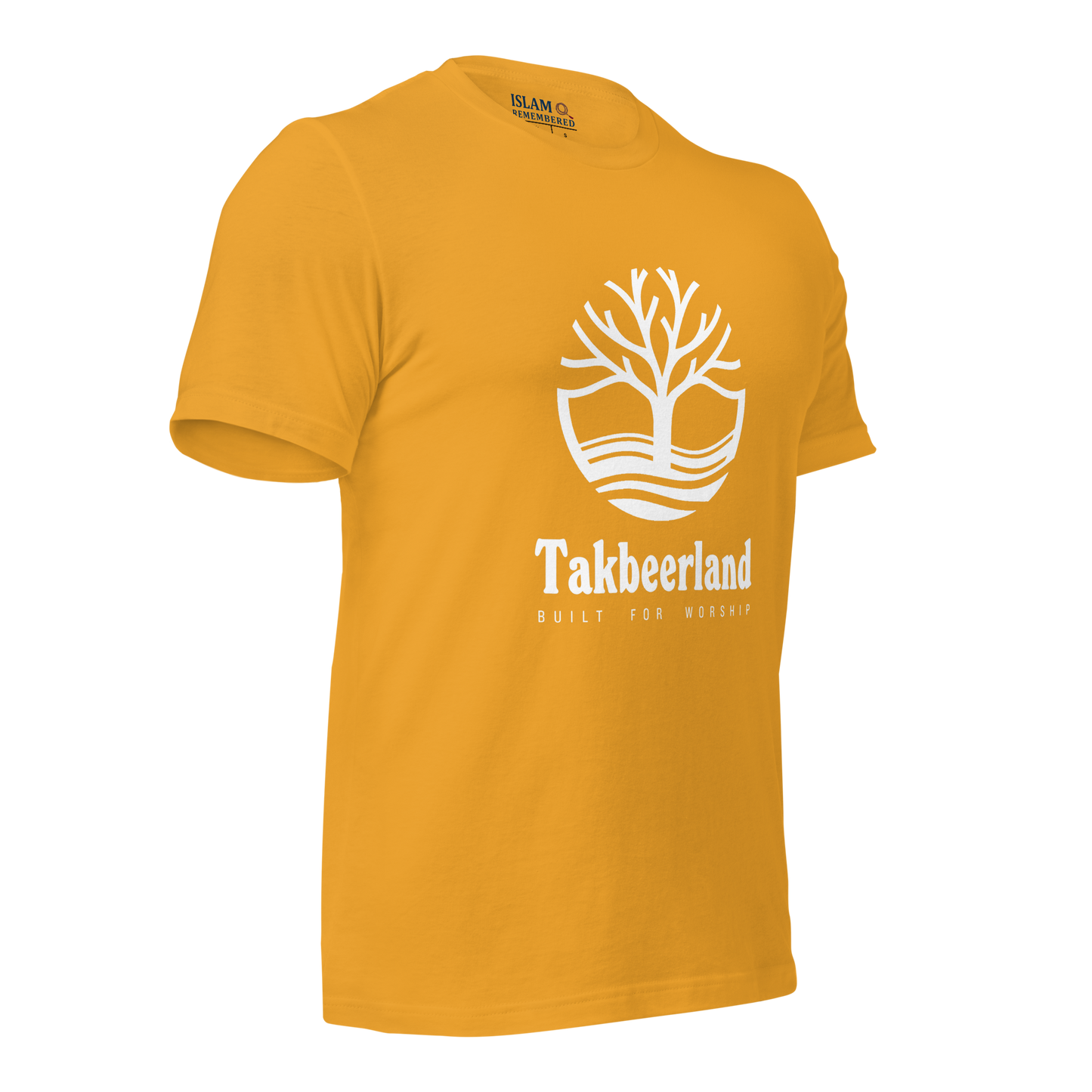 ADULT T-Shirt - TAKBEERLAND FULL LOGO (Centered/Large) - White