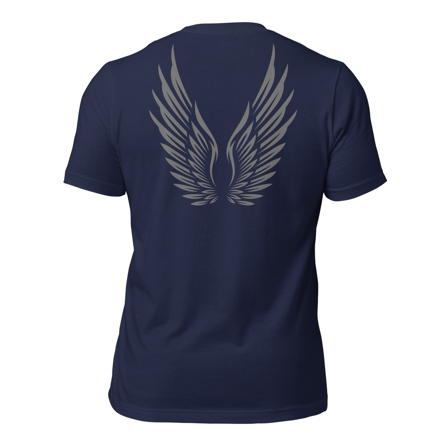 ADULT T-Shirt - RISE OF UMMAH (Large Back Wings) - Silver/White