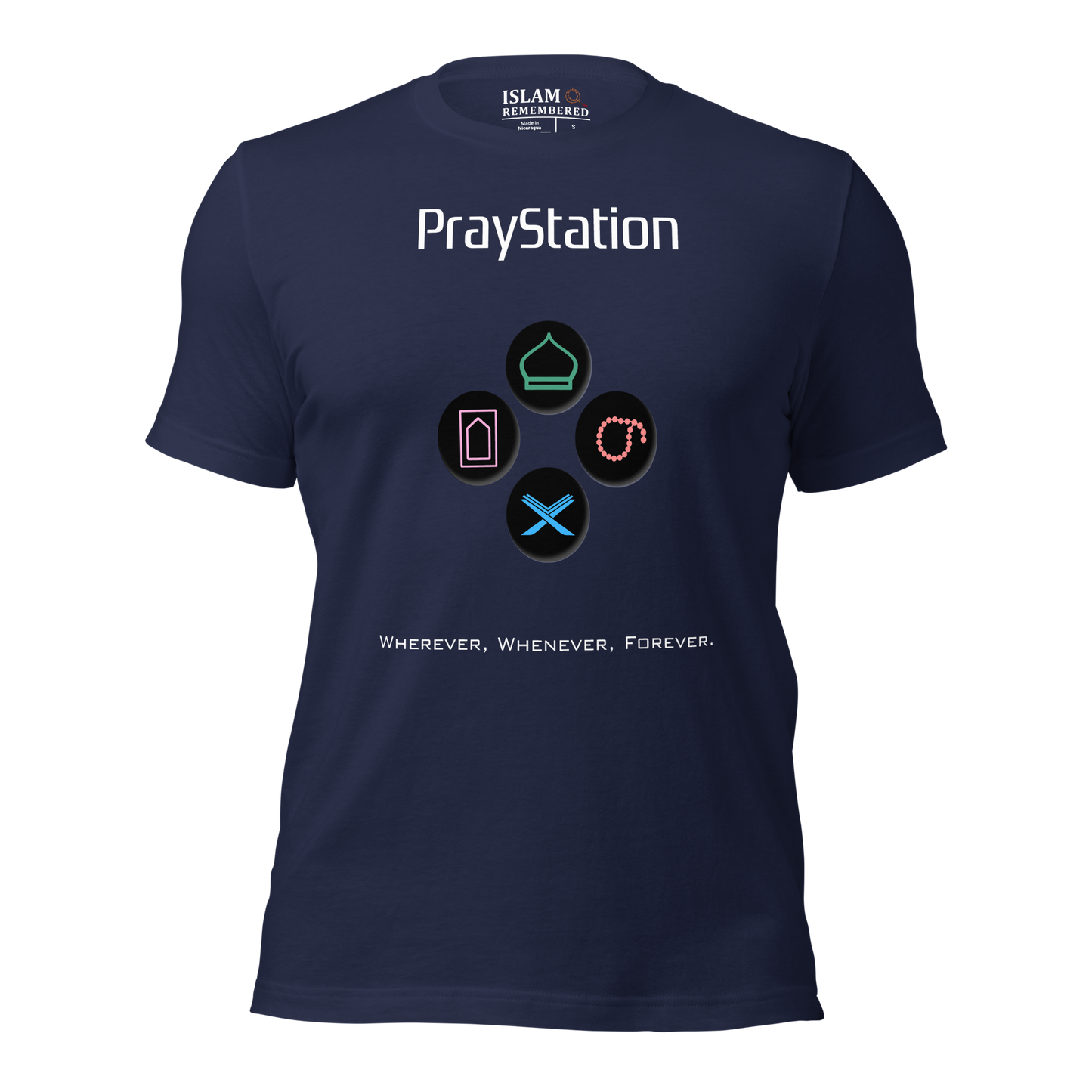 ADULT T-Shirt - PRAYSTATION (Medium/Front/Back) - White