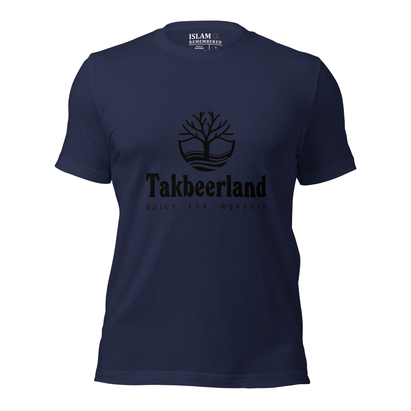 ADULT T-Shirt - TAKBEERLAND FULL LOGO (Centered/Medium) - Black