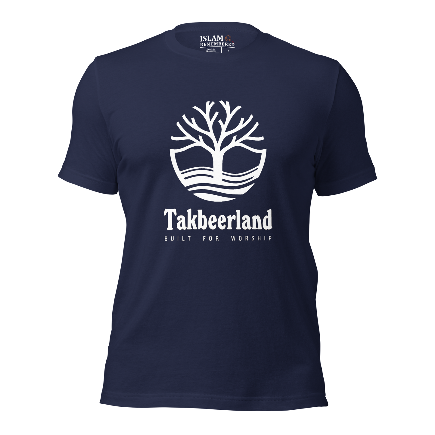 ADULT T-Shirt - TAKBEERLAND FULL LOGO (Centered/Large) - White