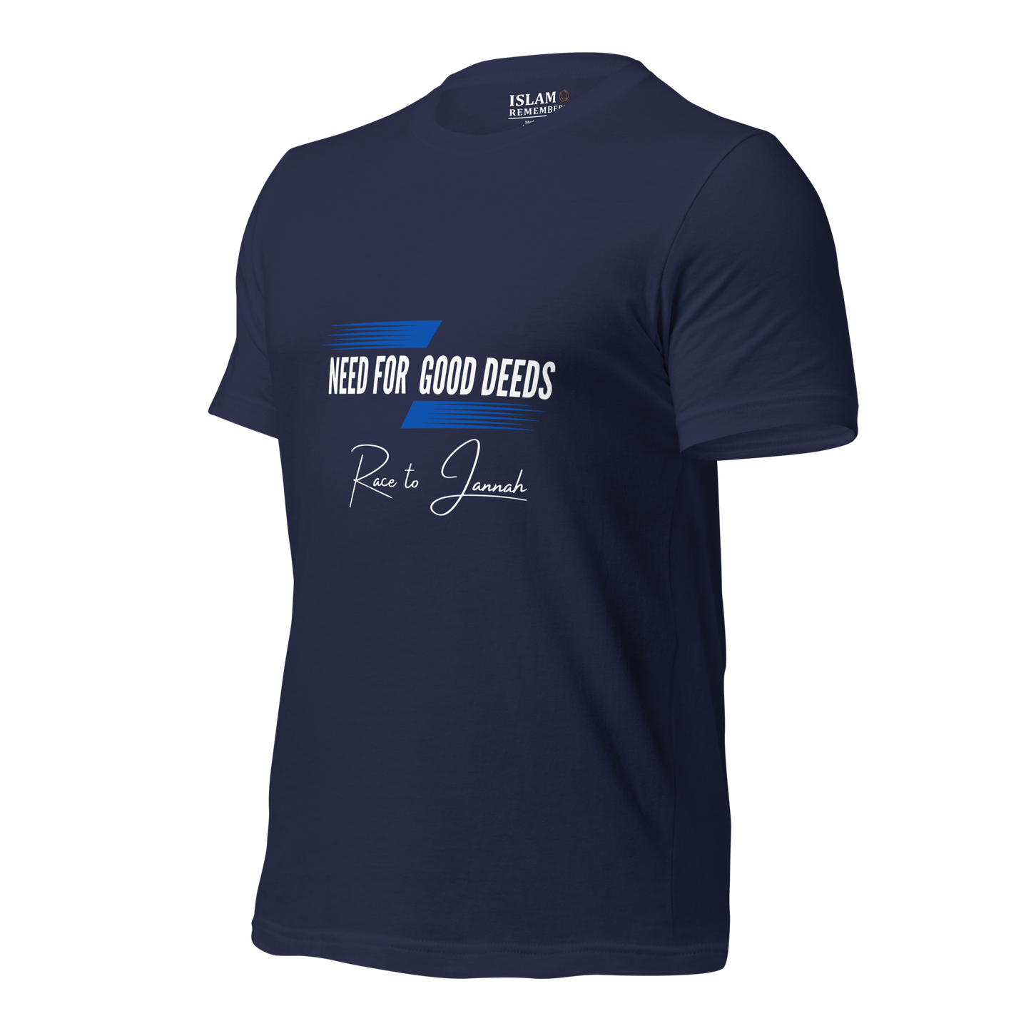 ADULT T-Shirt - NEED FOR GOOD DEEDS - White/Blue