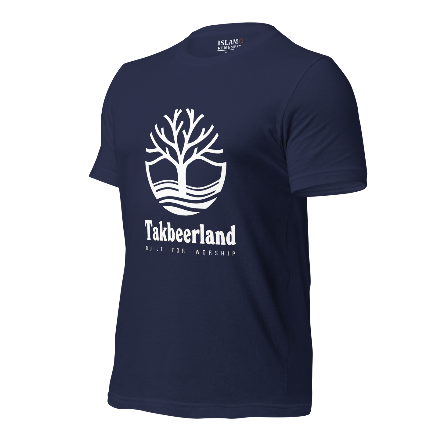 ADULT T-Shirt - TAKBEERLAND FULL LOGO (Centered/Large) - White