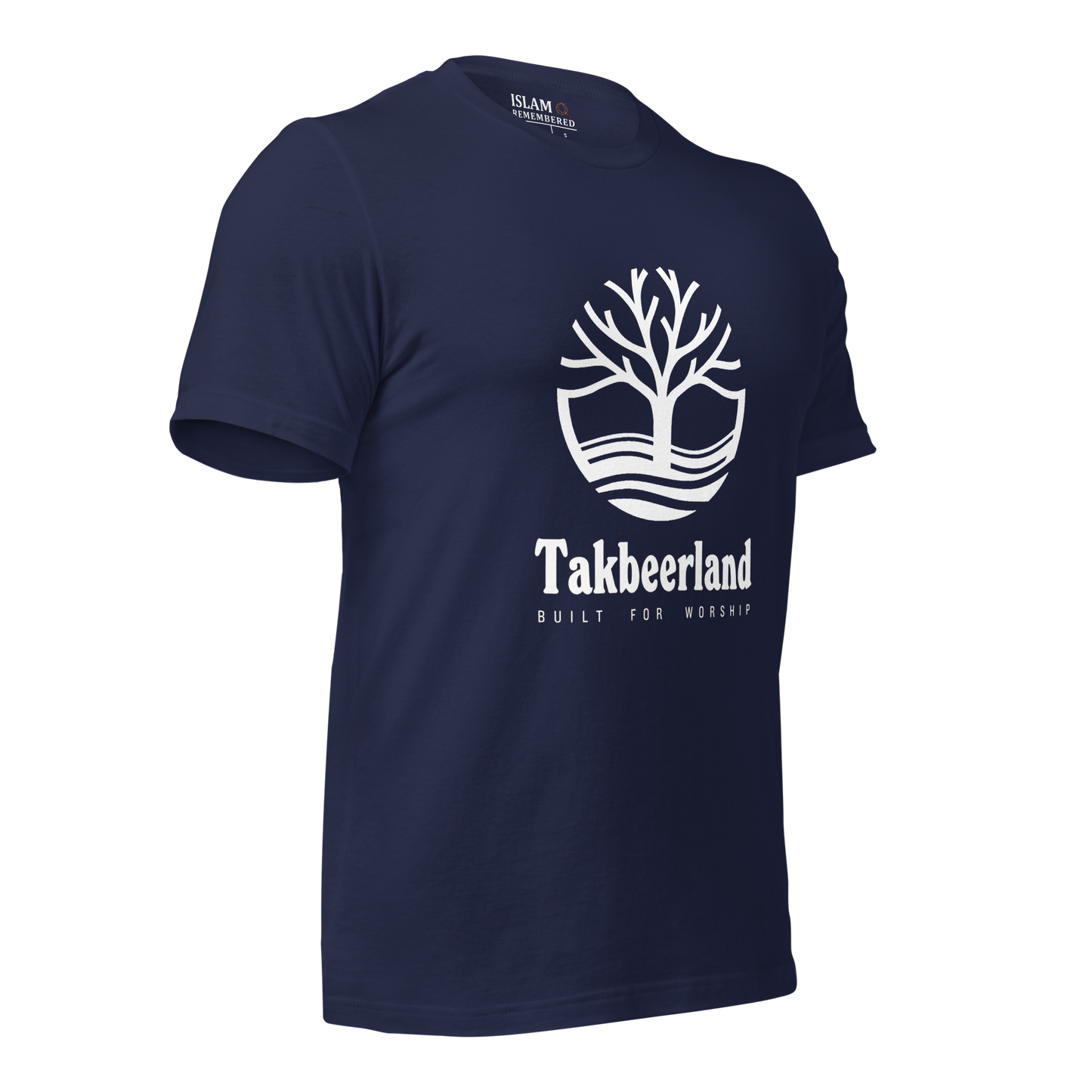 ADULT T-Shirt - TAKBEERLAND FULL LOGO (Centered/Large) - White