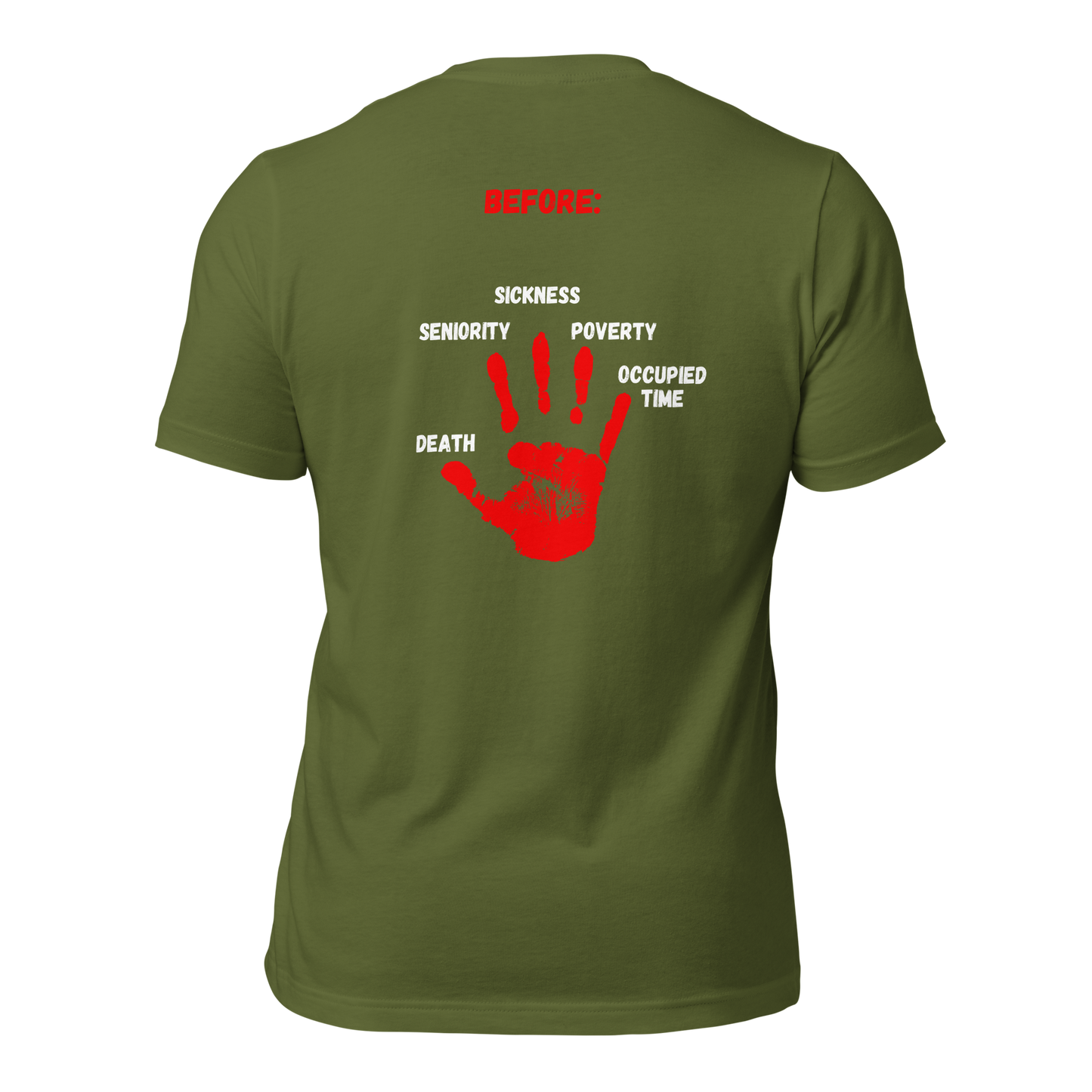 ADULT T-Shirt - ADVANTAGE BEFORE (Front/Back) - Green/White