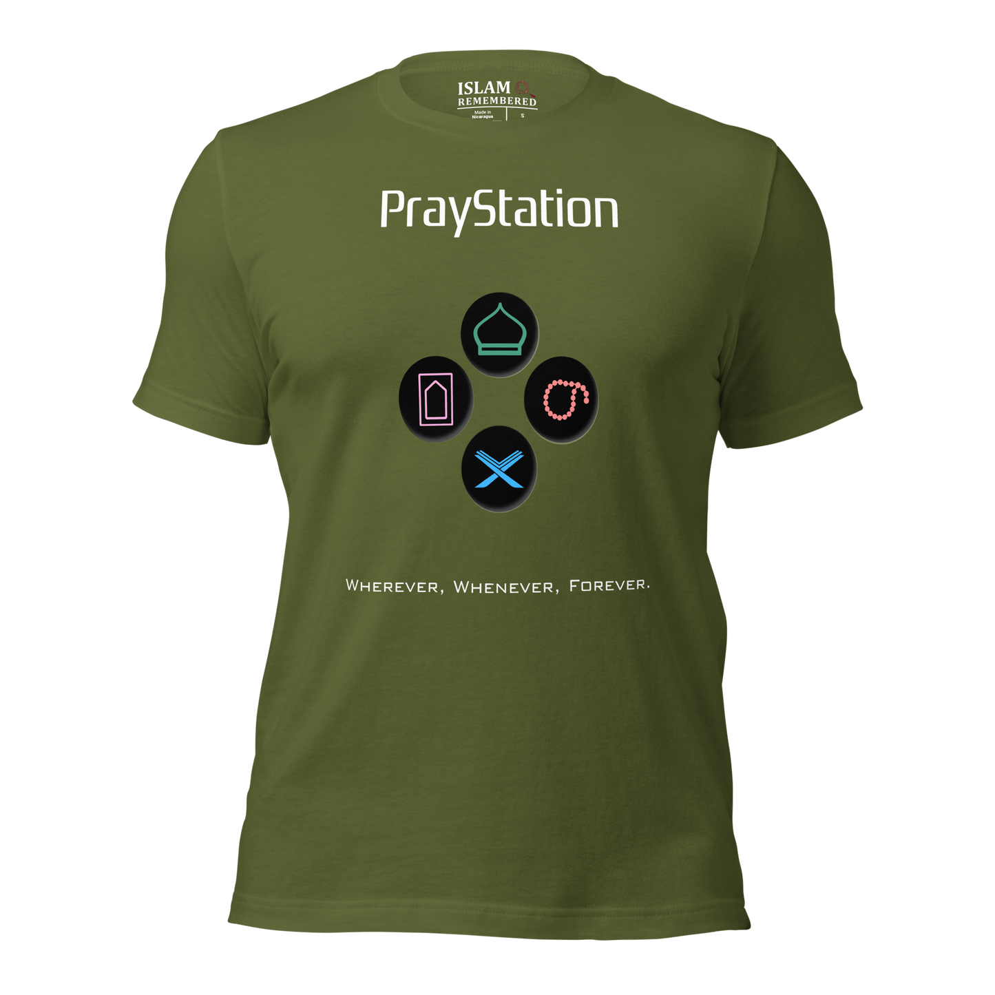 ADULT T-Shirt - PRAYSTATION (Medium/Front/Back) - White