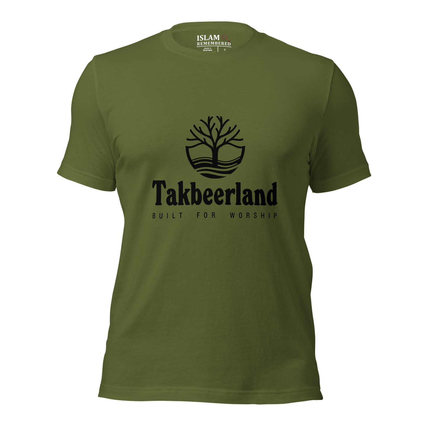 ADULT T-Shirt - TAKBEERLAND FULL LOGO (Centered/Medium) - Black