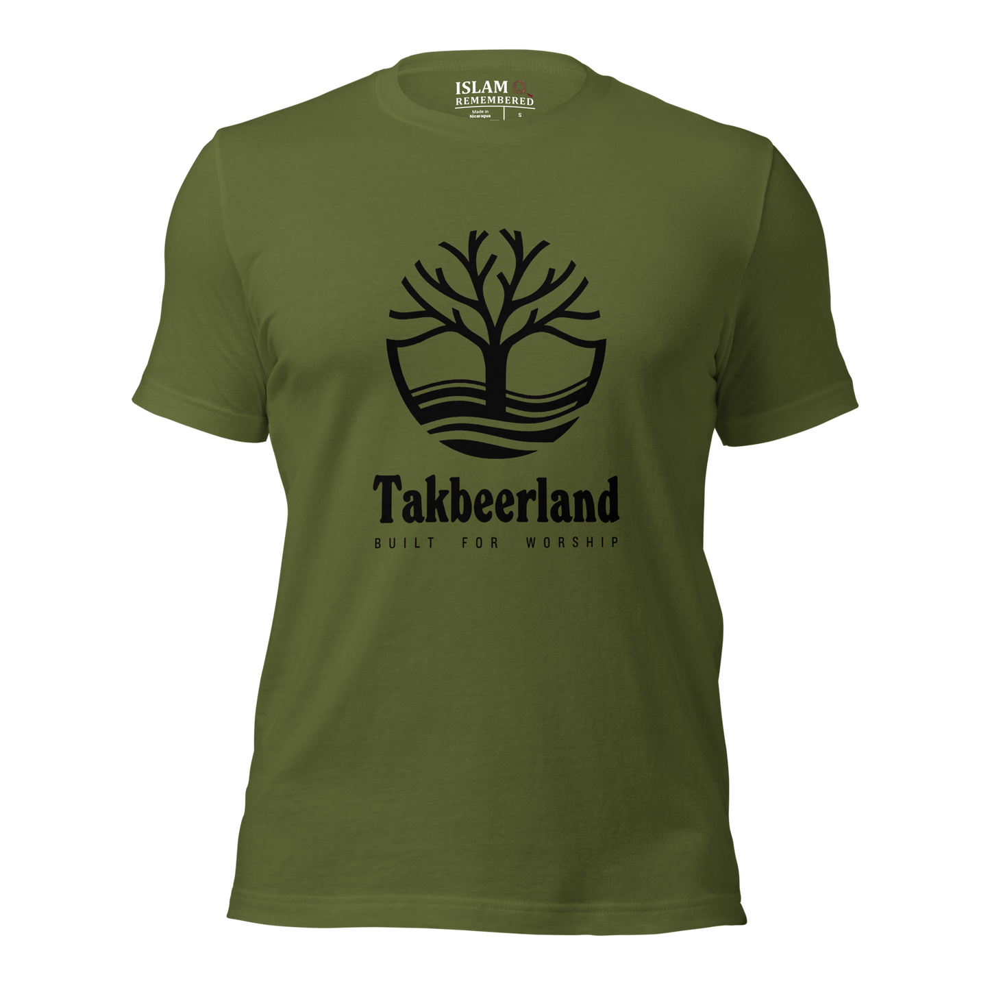 ADULT T-Shirt - TAKBEERLAND FULL LOGO (Centered/Large) - Black