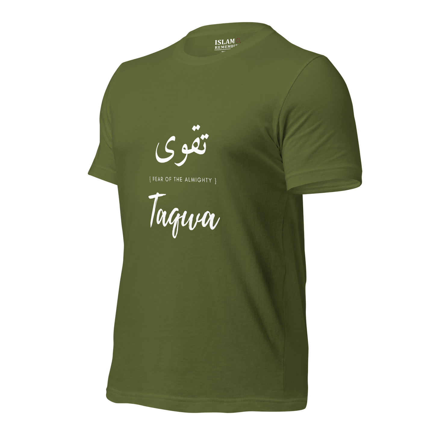 ADULT T-Shirt - TAQWA (FEAR OF THE ALMIGHTY) Arabic/English - White